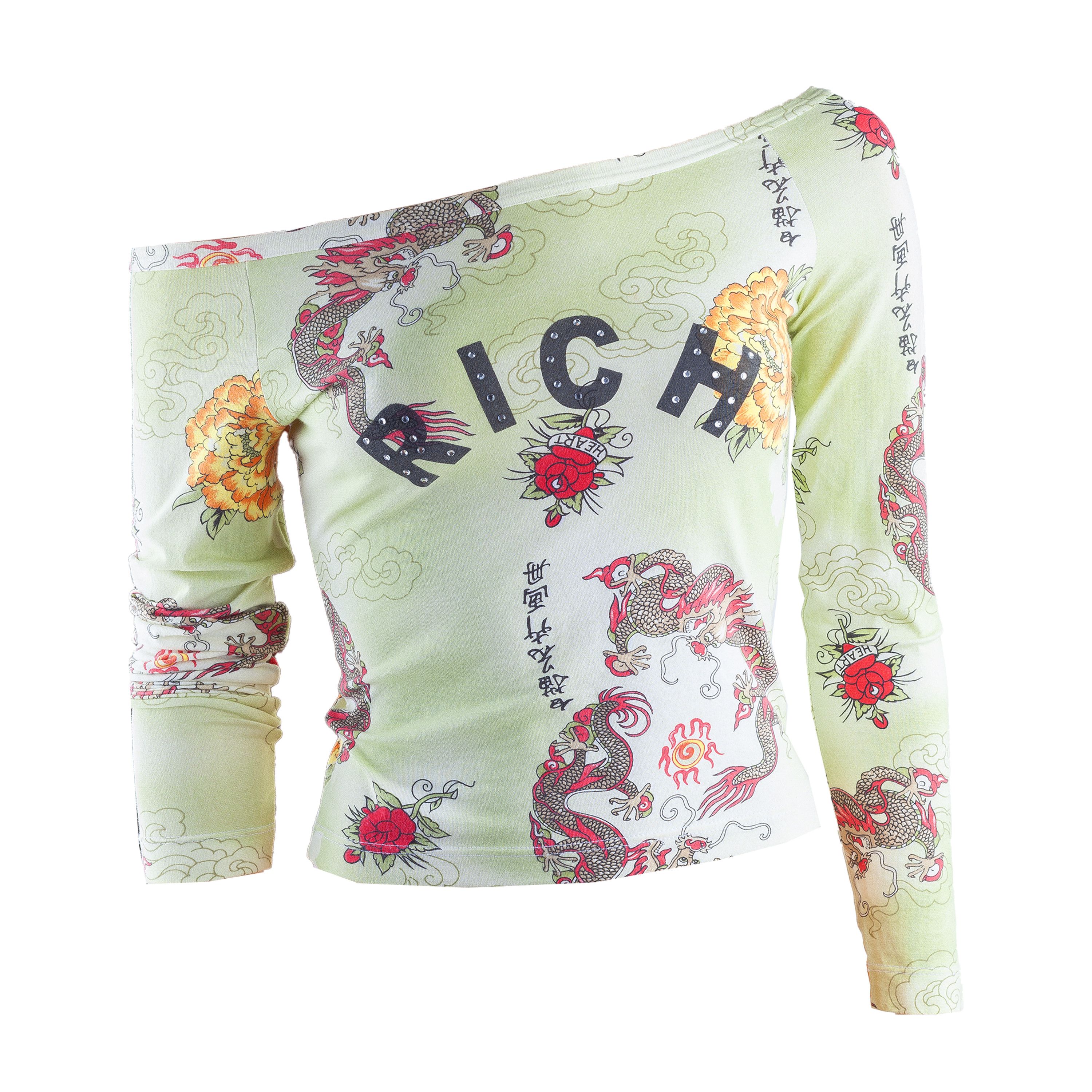 John Richmond Richmond Chinese Vintage Long Sleeve Top (L) Size L / US 10 / IT 46 - 3 Thumbnail