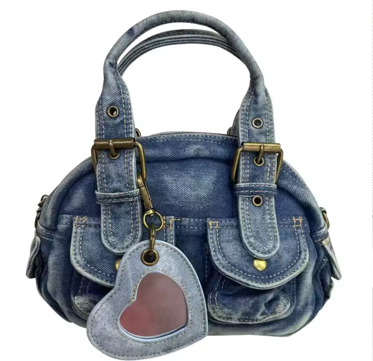 Vintage Designer Retro Vintage Style Y2k Jeans Denim Hand Bag Size ONE SIZE - 9 Thumbnail