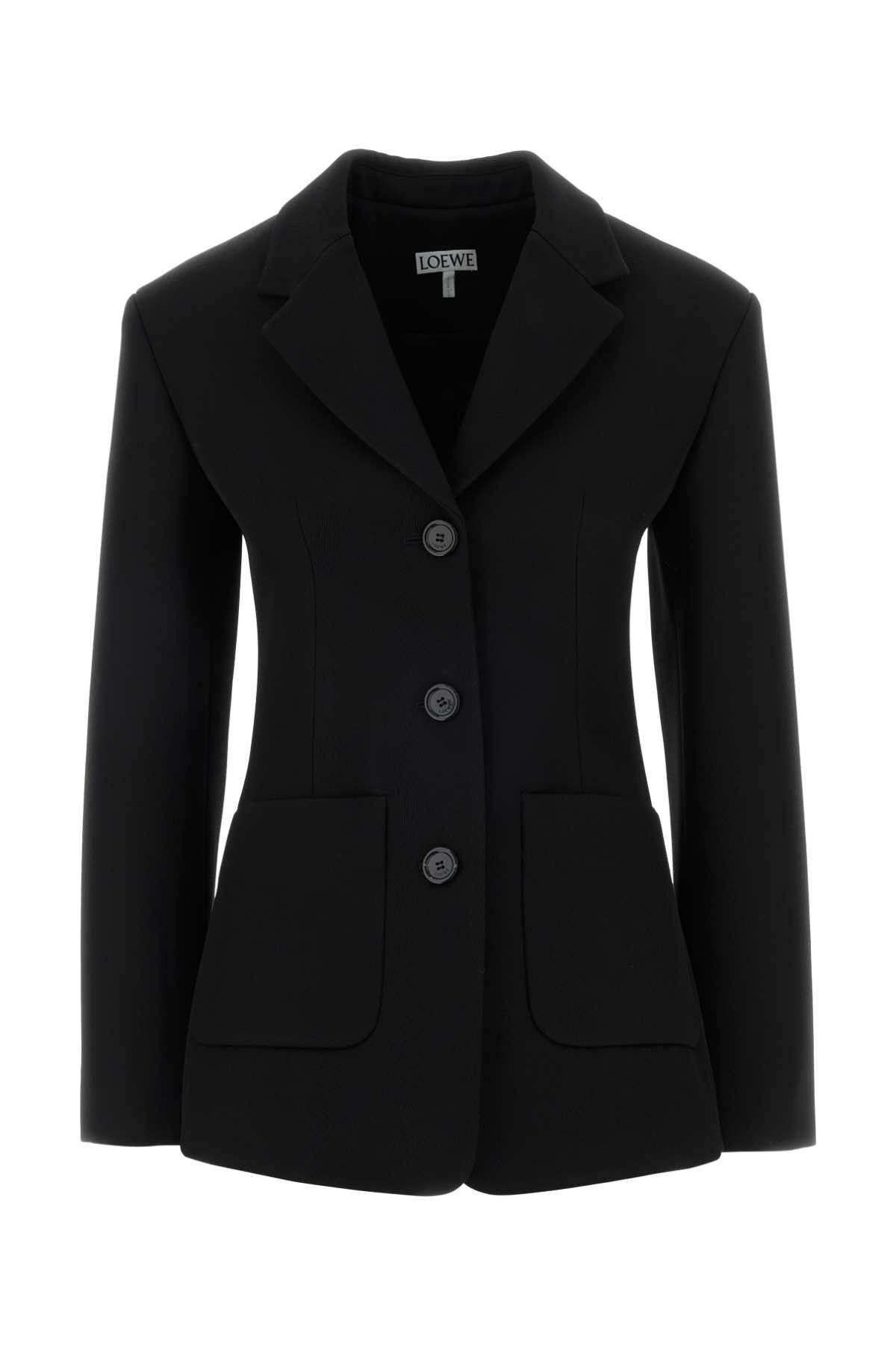 Loewe Black Wool Blend Blazer Size S / US 4 / IT 40 - 1 Thumbnail