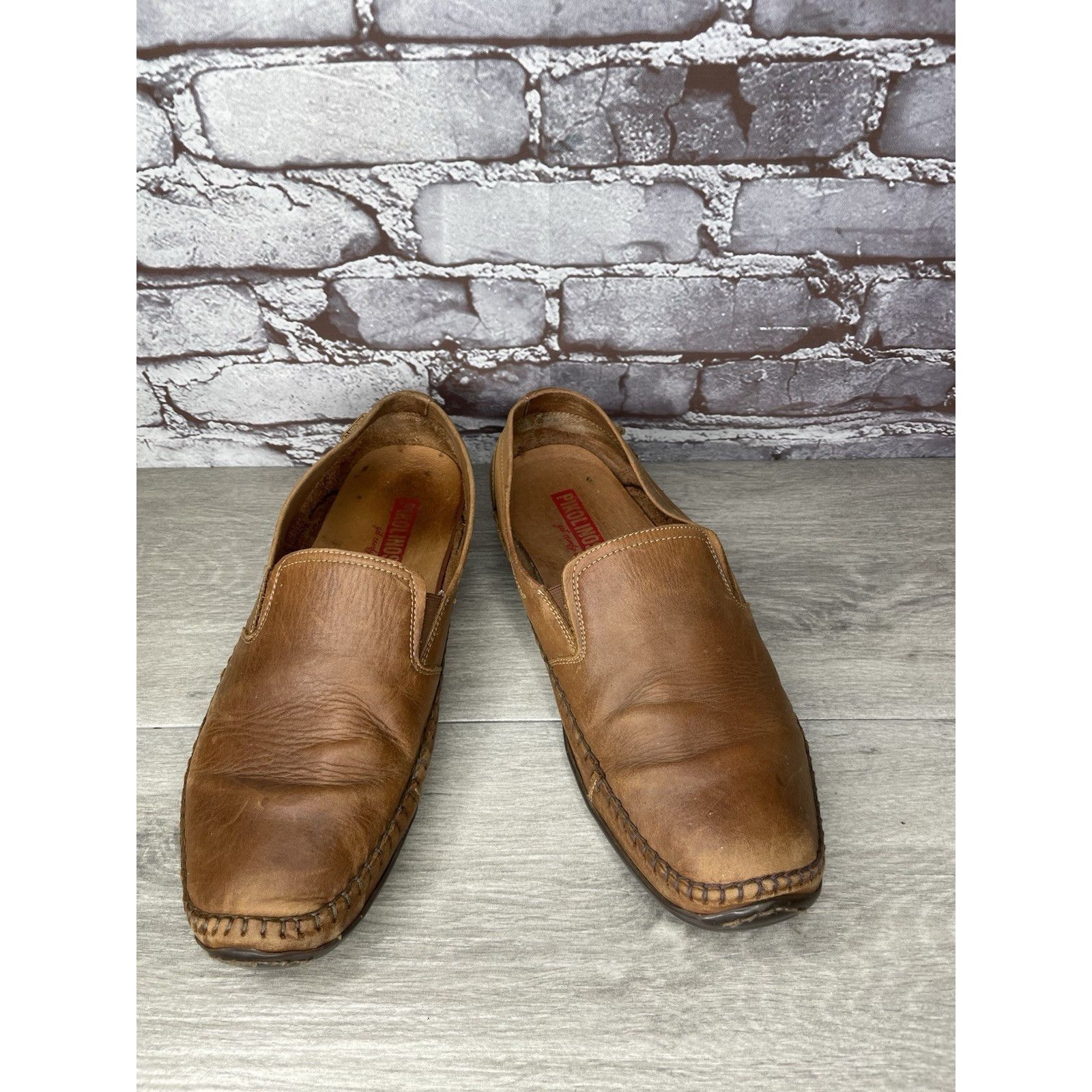 The Unbranded Brand Pikolinos Brown Leather Slip On Moc Driving Loafers Shoes Me Size US 11 / EU 44 - 2 Thumbnail