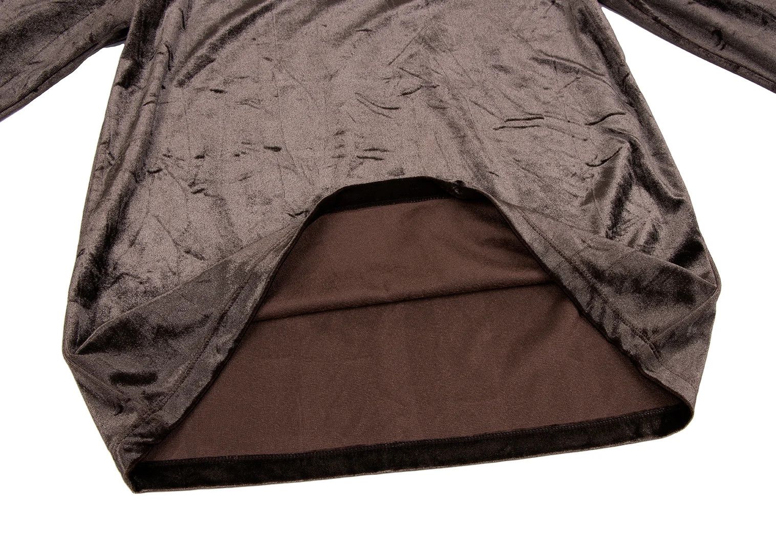 Jean Paul Gaultier Glossy Velvet High Neck Top in Dark Brown, Size 48 Size US M / EU 48-50 / 2 - 7 Thumbnail