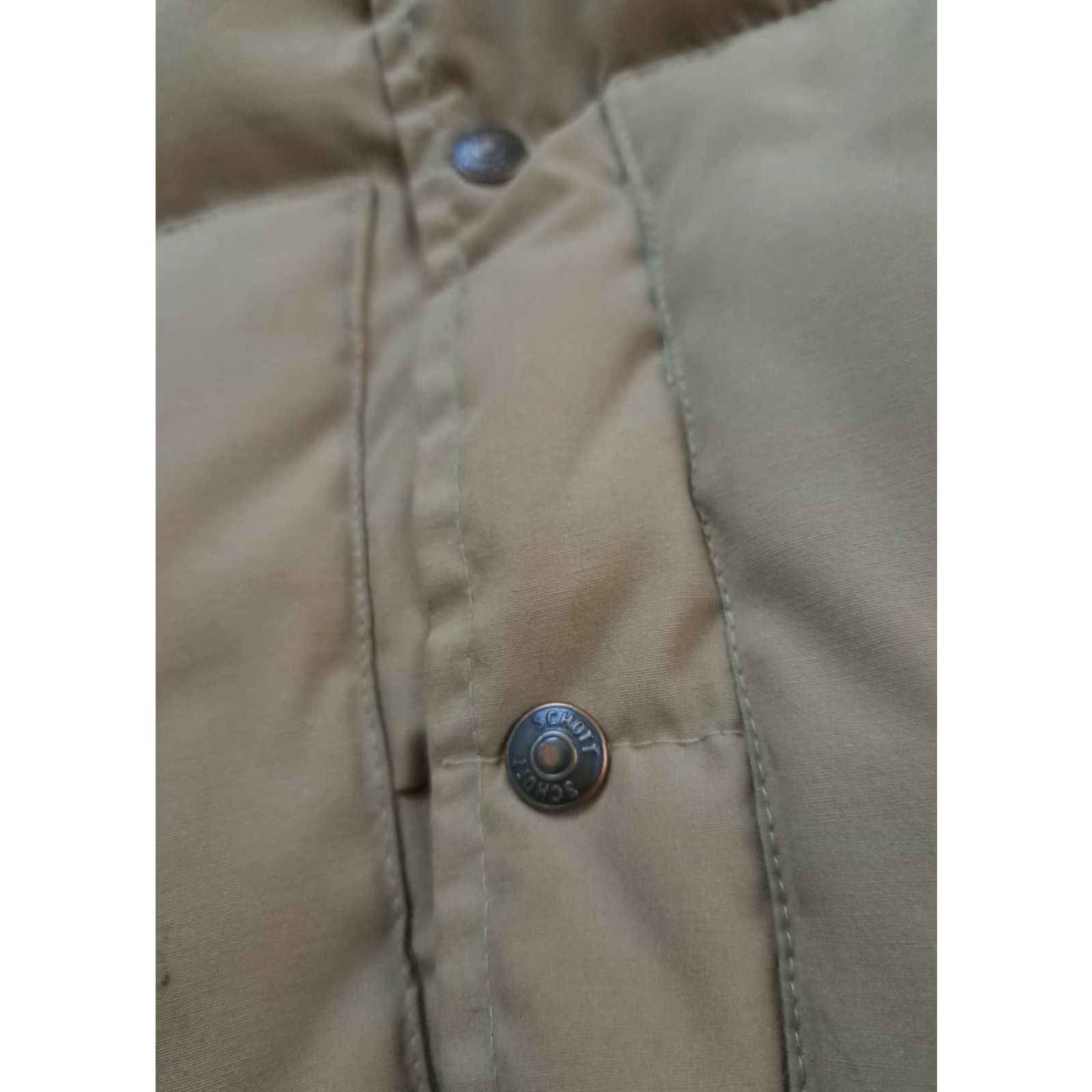 Schott VINTAGE SCHOTT Goose Down Full Metal Button X-Large Outdoor Vest Tan Brown XL Vest Unisex Adults Outdoor puffer vest Men's Women’s? Size US XL / EU 56 / 4 - 2 Thumbnail