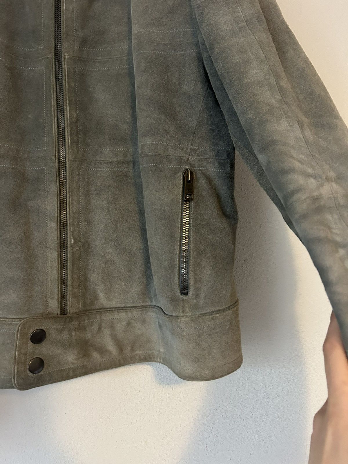 Gucci Gucci Tom Ford Era Suede Biker Jacket in Gray Size US L / EU 52-54 / 3 - 11 Thumbnail