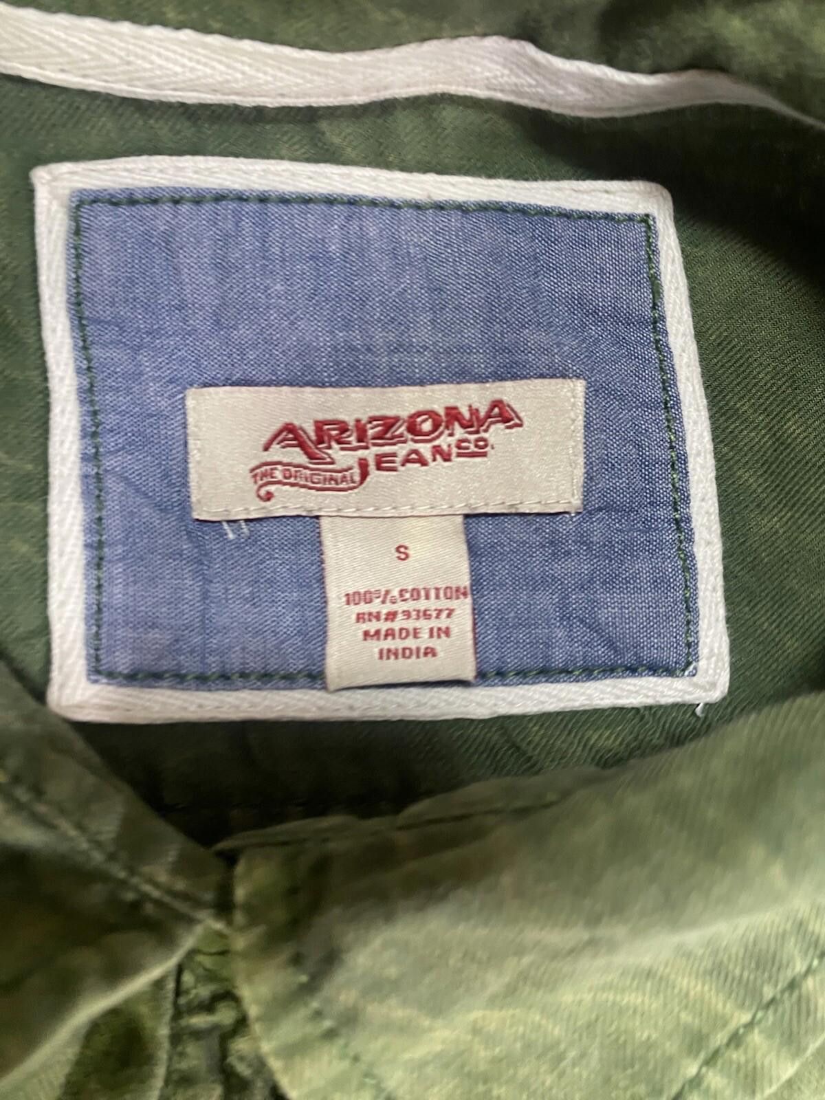 Arizona Jean Co. Arizona Jeans Mens Small Button Down Small Green LS Cotton Size US S / EU 44-46 / 1 - 6 Thumbnail