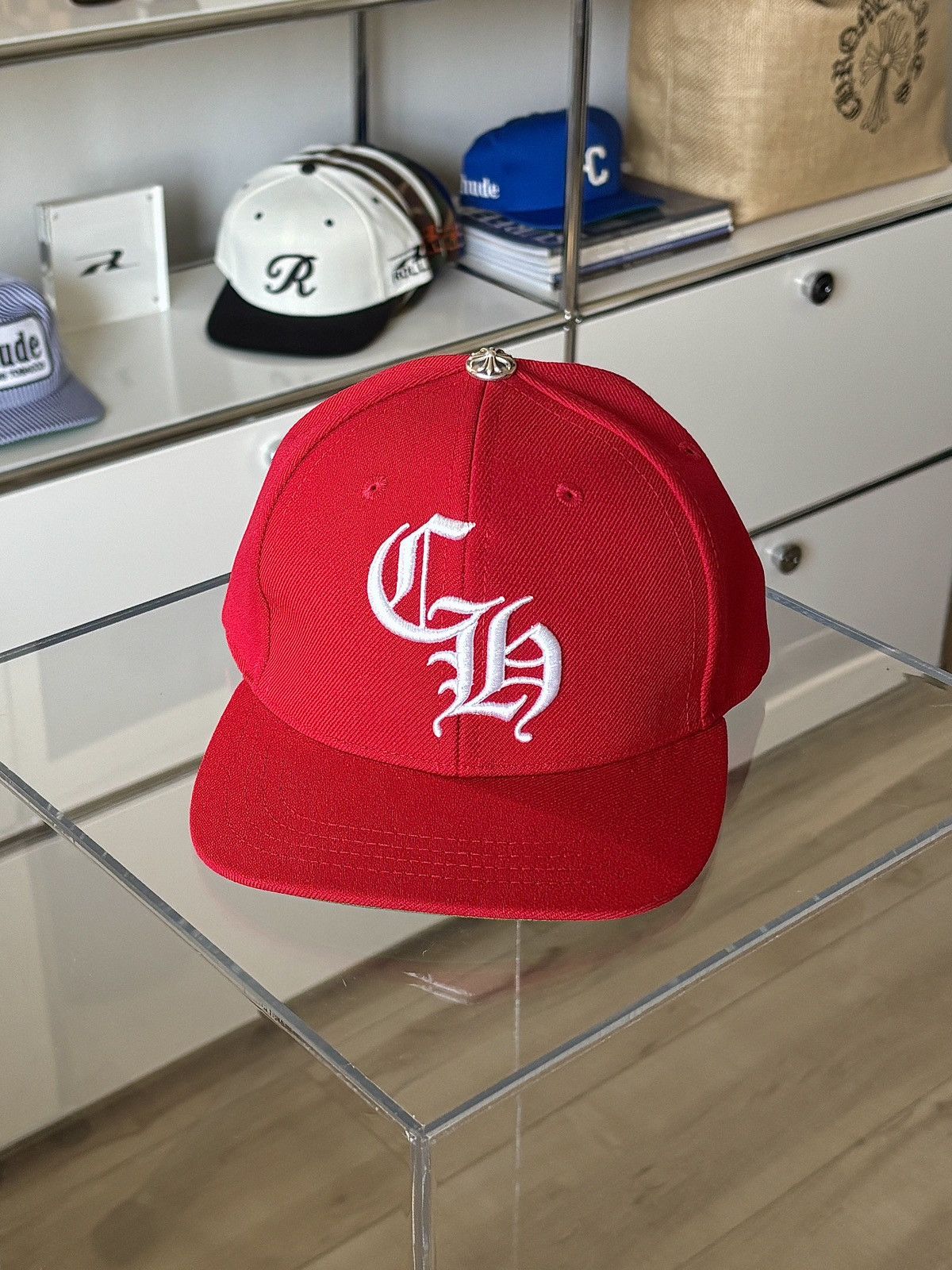 Chrome Hearts CHROME HEARTS | NEW RED CH EMBROIDERED LOGO HAT Size ONE SIZE - 5 Thumbnail