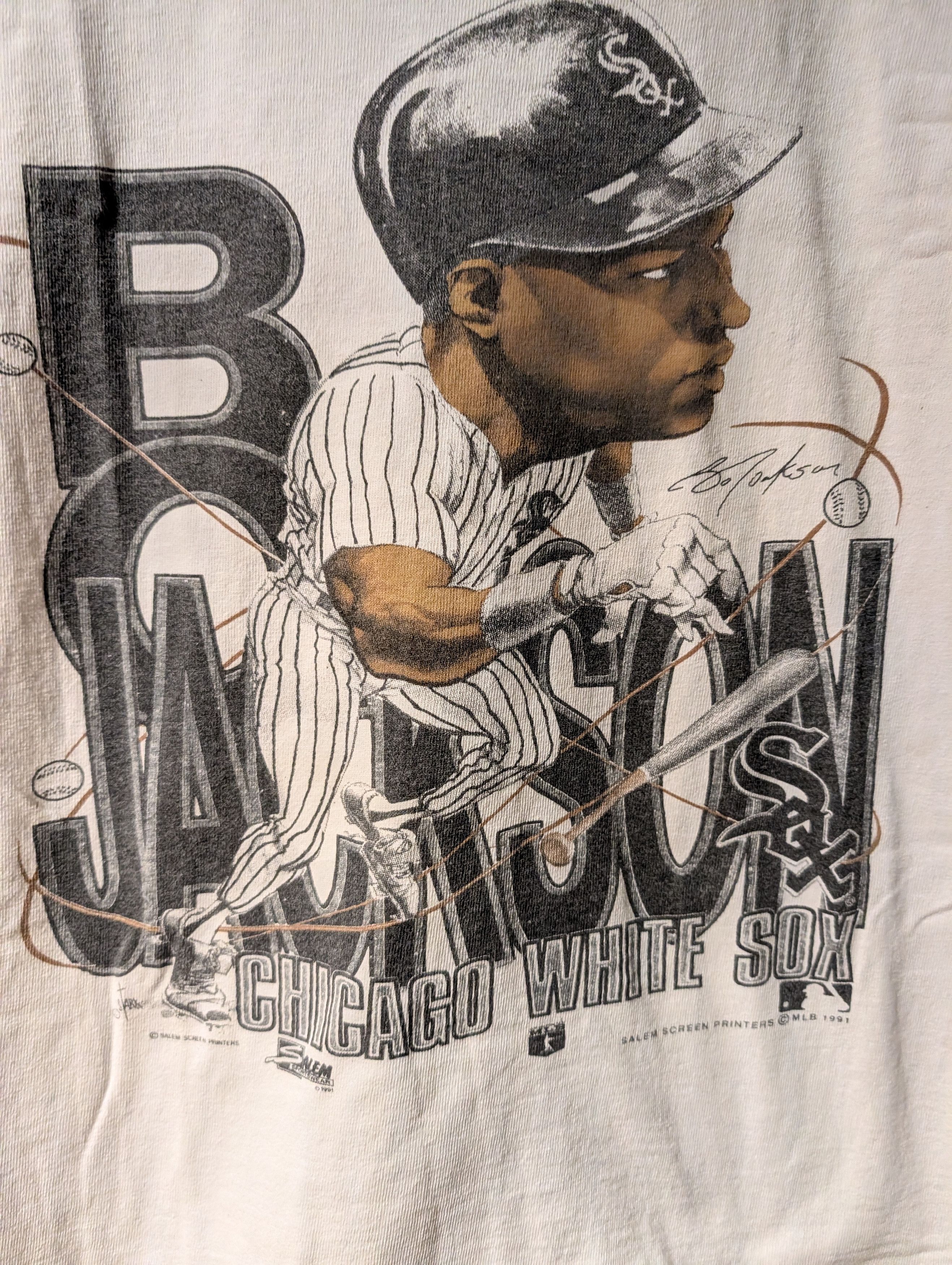 MLB Vintage 90s Chicago White Sox Bo Jackson Kids Medium T-Shirt Size US M / EU 48-50 / 2 - 2 Thumbnail