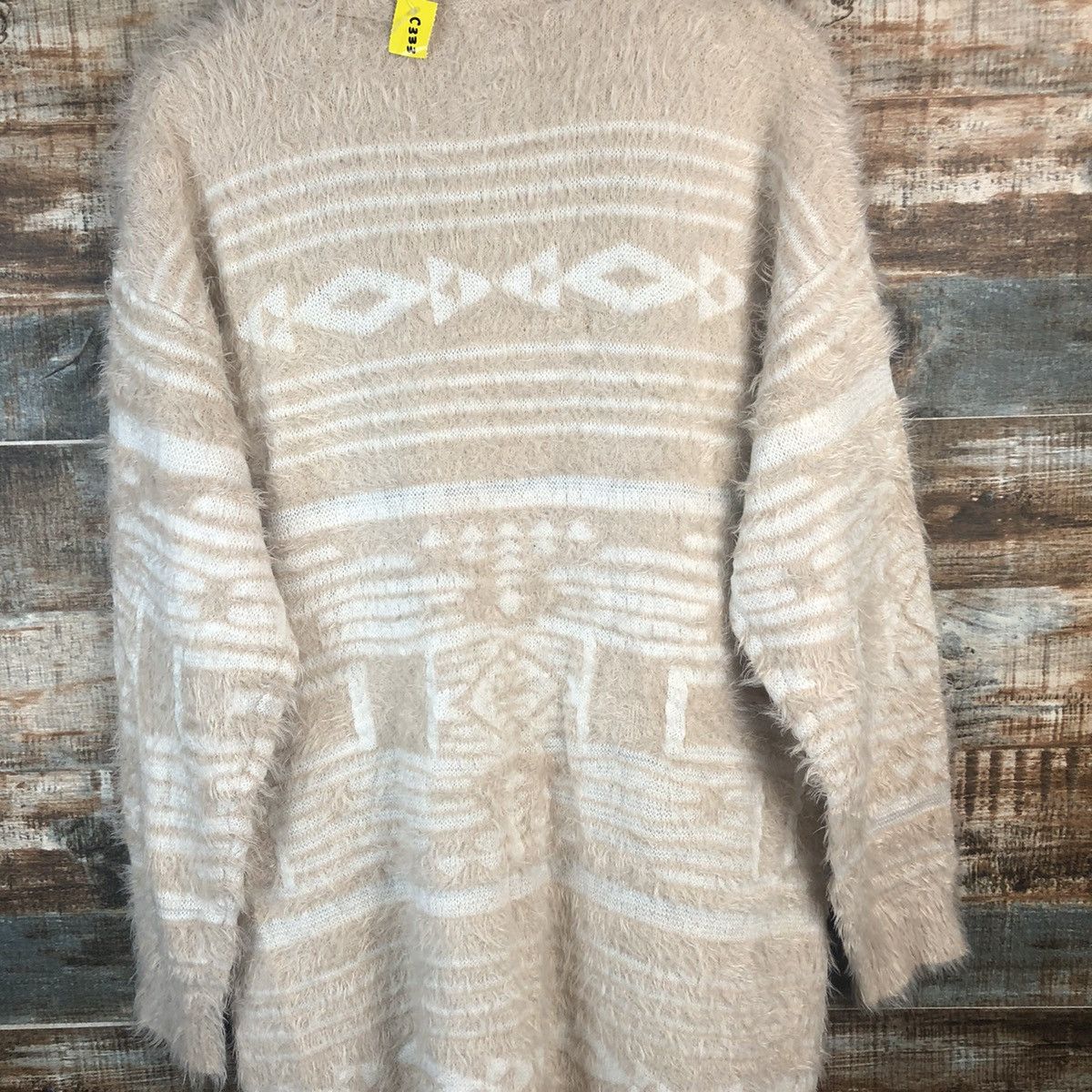 Japanese Brand DL Denifits Navajo fur shaggy mohair Cardigan Knitwear #C333 Size L / US 10 / IT 46 - 15 Thumbnail