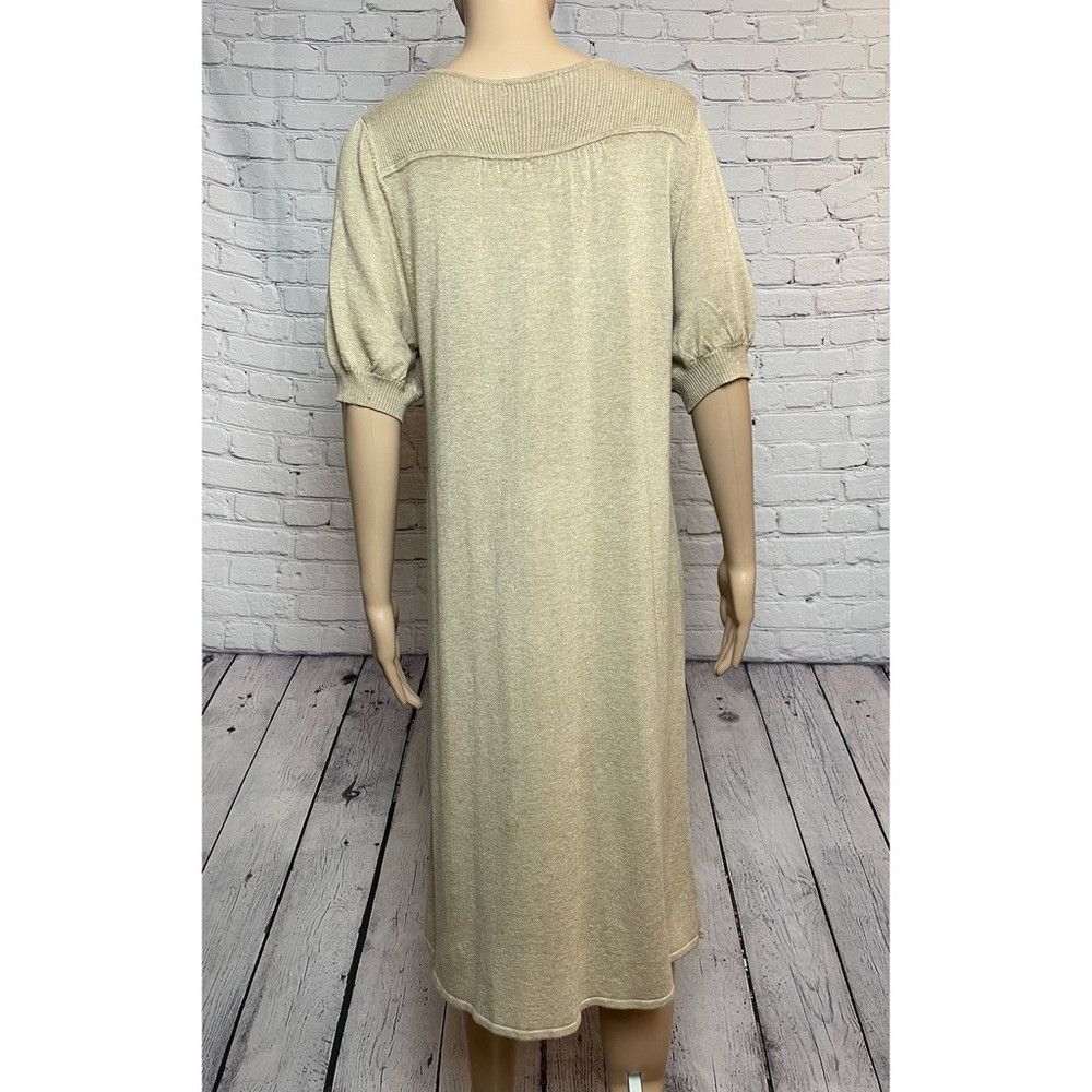Bcbgmaxazria NWT New $210 BCBGMAXAZRIA Knit Rayon Beige Short Sleeve Dre Size L / US 10 / IT 46 - 5 Thumbnail