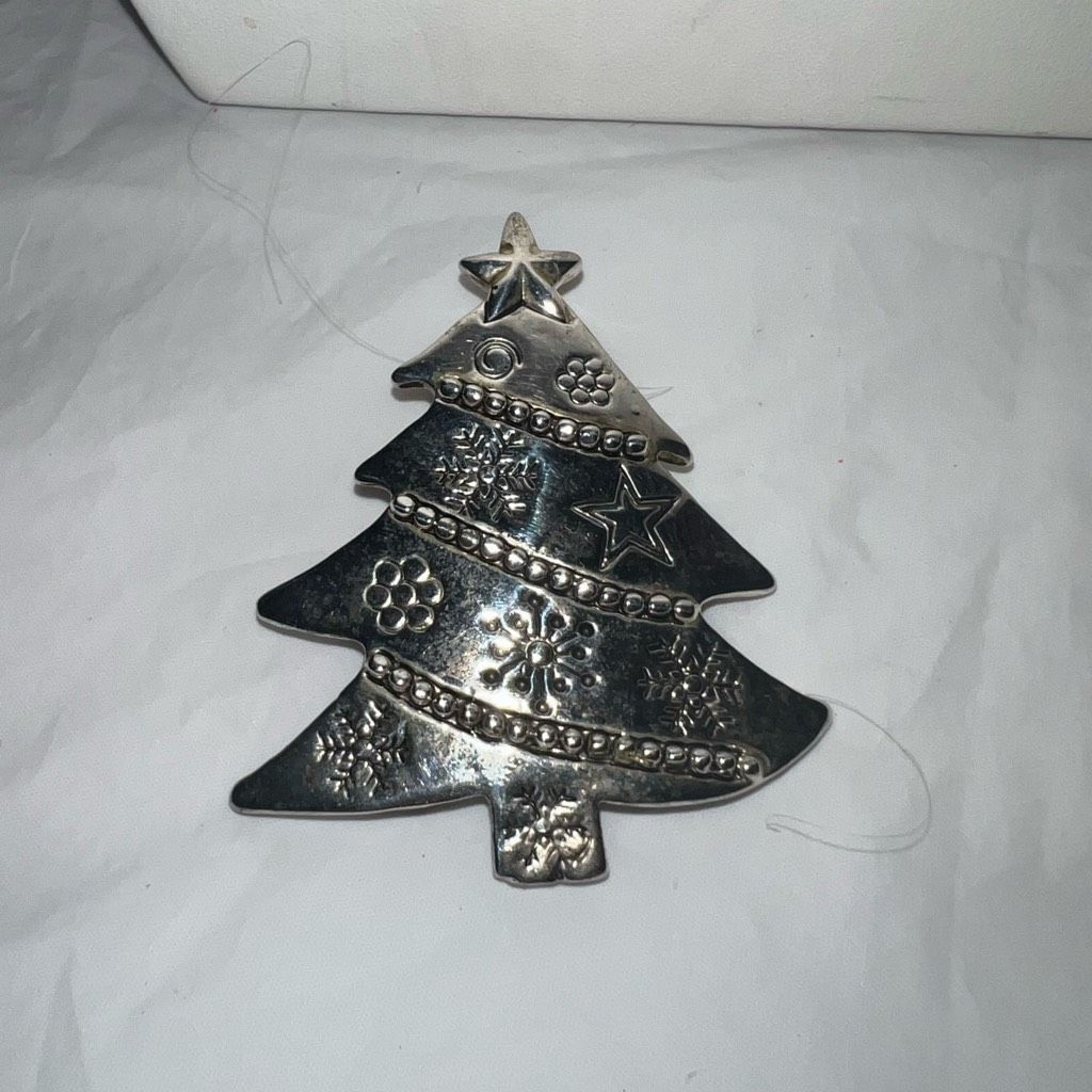 Vintage Vintage Signed MJ Silver Tone Christmas Tree Pendant/Brooch Size ONE SIZE - 6 Thumbnail