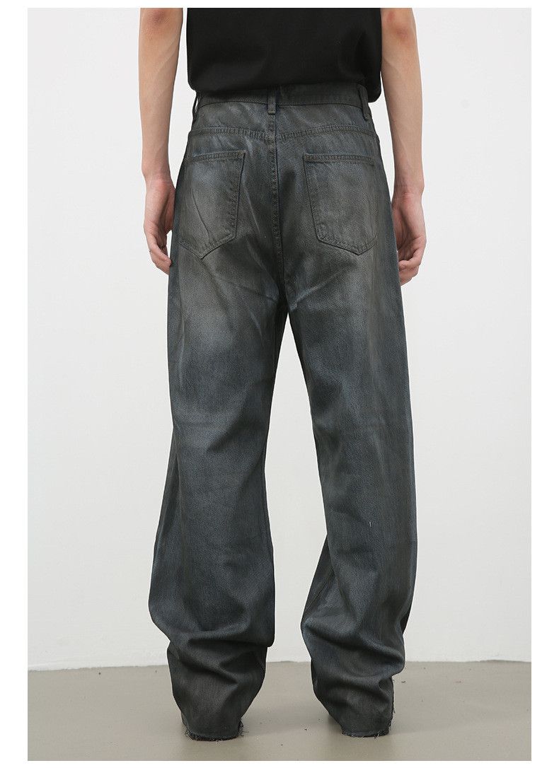 Japanese Brand × Jean Vintage coated wide-leg high street distressed loose jeans Size US 32 / EU 48 - 6 Thumbnail