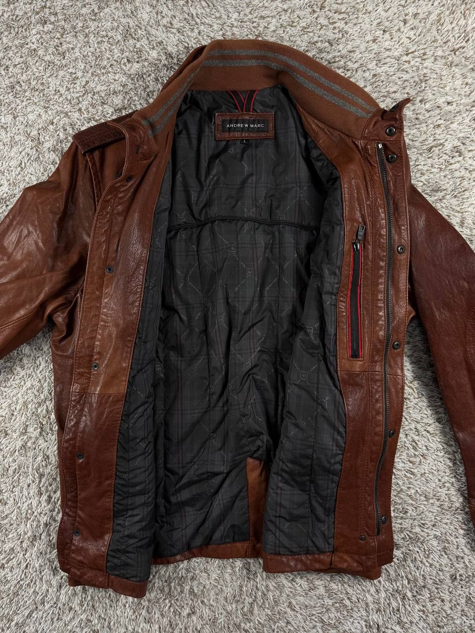 Andrew Marc Andrew Marc Leather Field Jacket Military Style Multi Pocket Size US L / EU 52-54 / 3 - 14 Thumbnail