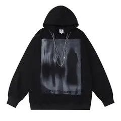 Japanese Brand Rare fashion goth gothic shadow hoodie sweatshirt with chain Size US M / EU 48-50 / 2 - 7 Thumbnail