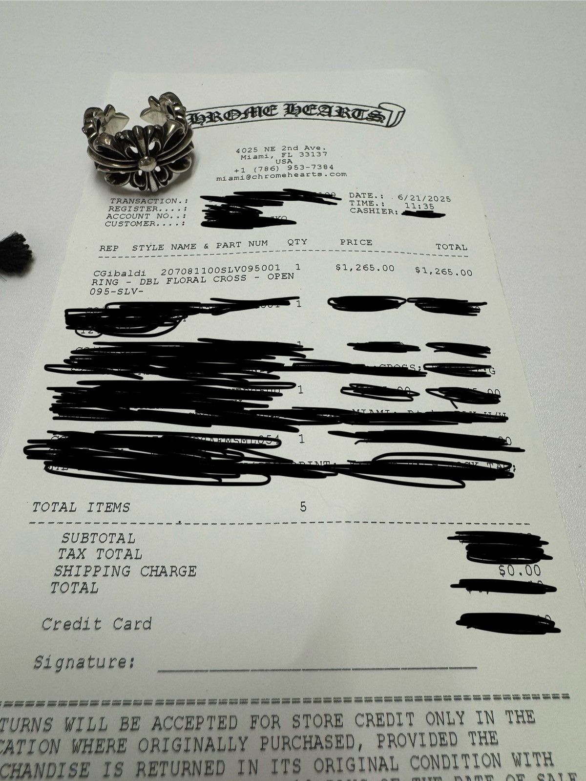Chrome Hearts Chrome Hearts Double Floral Ring Size ONE SIZE - 10 Thumbnail