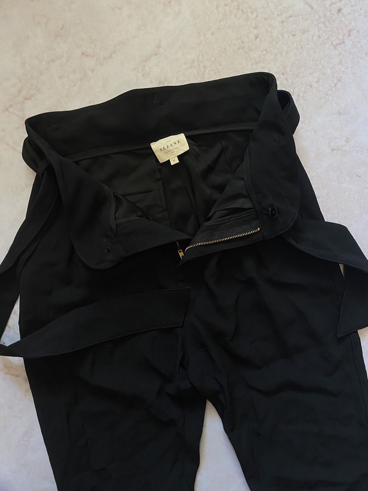 Sezane × Vintage Sezane Womens Black Pants Japanese style Y2k Hype Rare Size 36" / US 14 / IT 50 - 5 Thumbnail