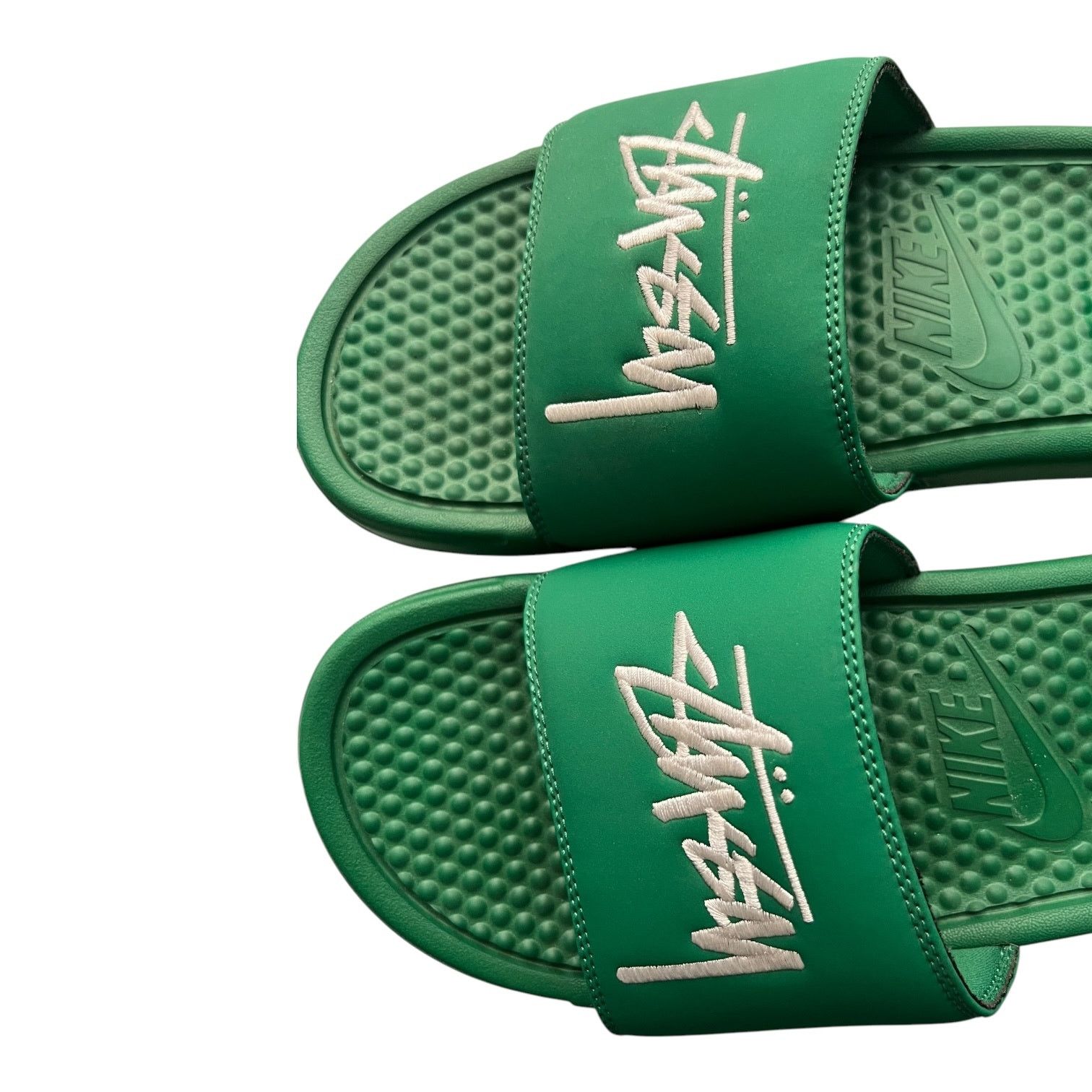 Nike × Stussy Nike x Stussy Men's Benassi Green Slides Size 10 Size US 10 / EU 43 - 3 Thumbnail