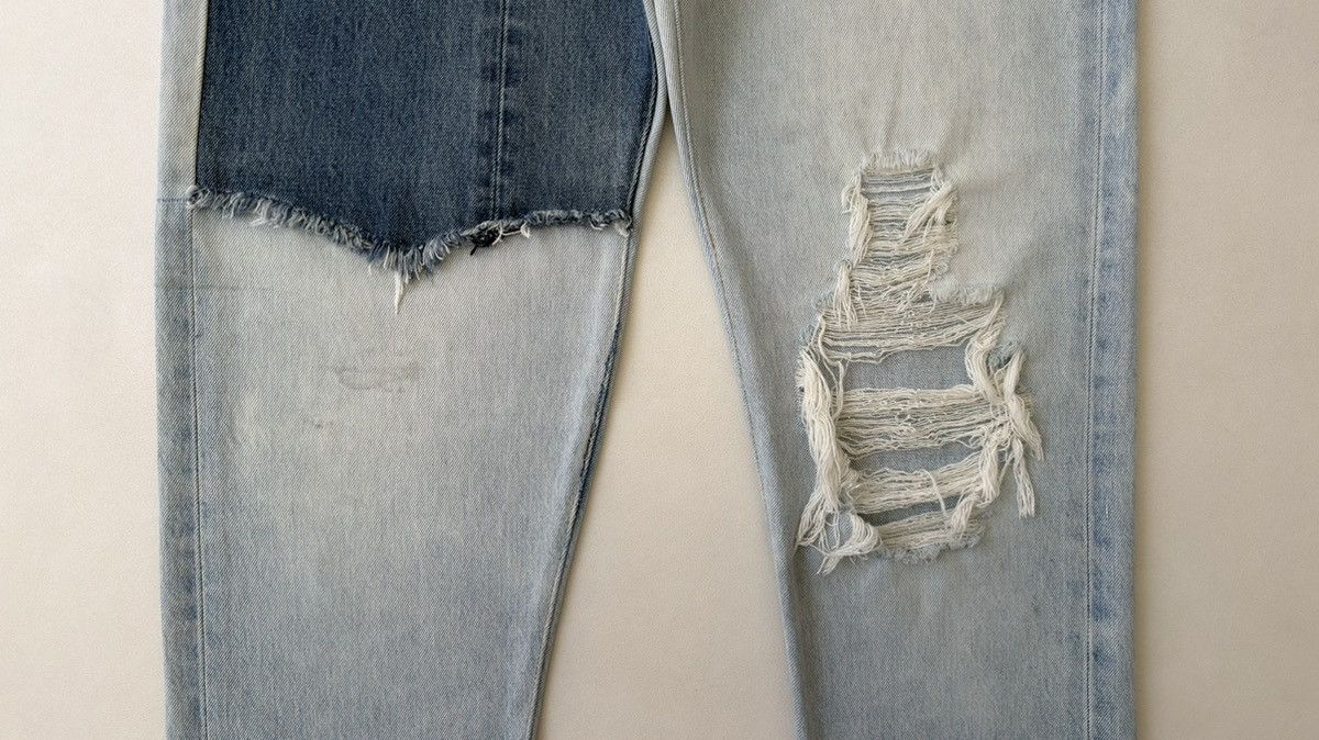 Gallery Dept. Ken 5001 Reworked Washed Blue Jeans Size US 34 / EU 50 - 12 Thumbnail
