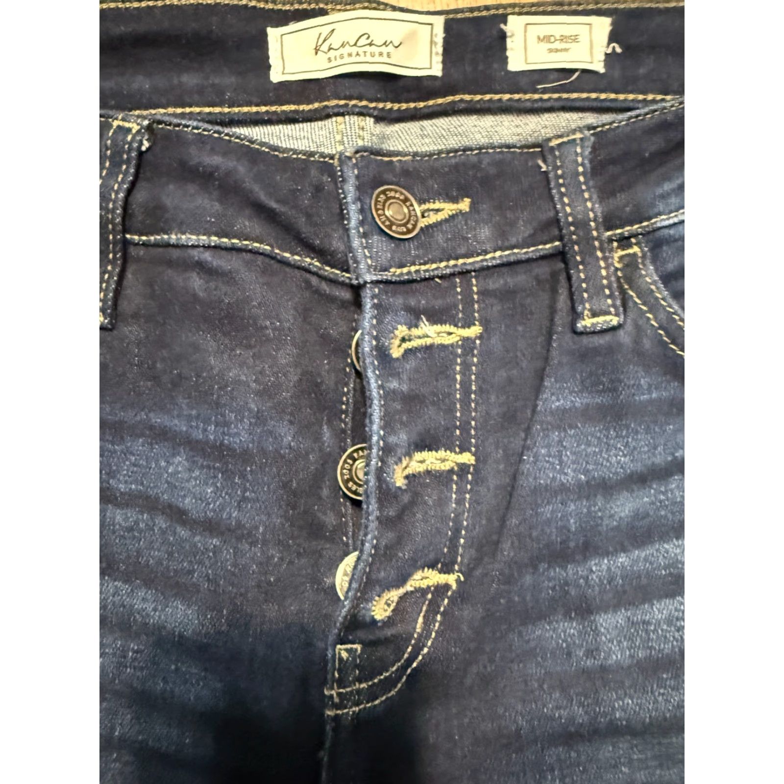 Vintage KanCan Jeans Women's 28 Blue Denim Mid Rise Skinny Dark Wash Jeans 5-Pocket Regular Stretch Size 28" / US 6 / IT 42 - 4 Thumbnail