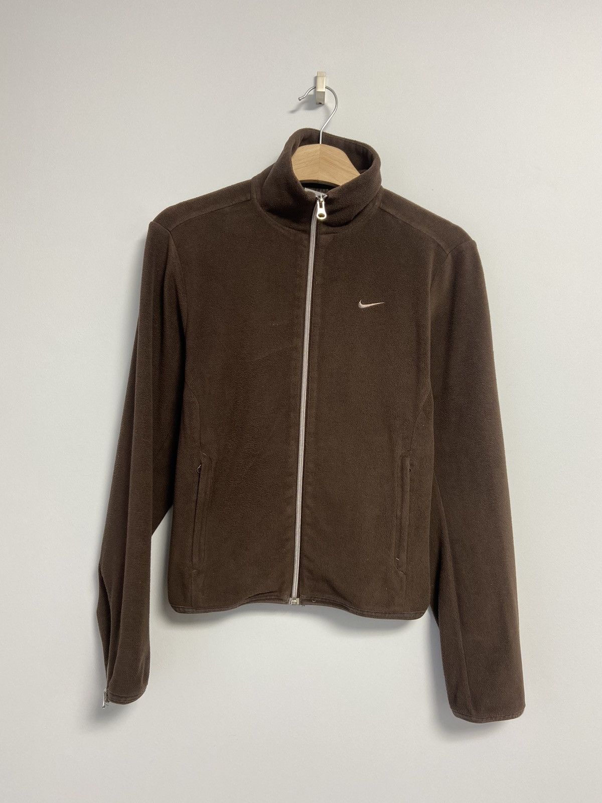 Vintage Nike Vintage Track Top Brown Style y2k Fleece Size M / US 6-8 / IT 42-44 - 1 Thumbnail