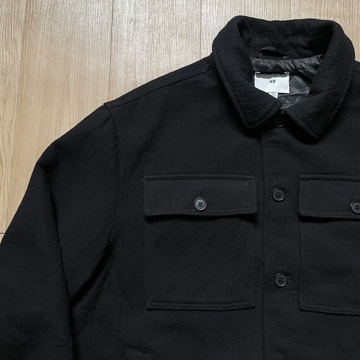 H&M H&M Men Black Solid Wool Blend Collar Jacket XL Size US XL / EU 56 / 4 - 6 Thumbnail