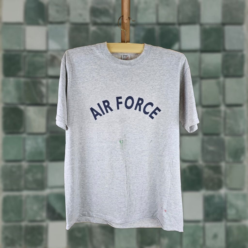 Jerzees VINTAGE JERZEES T-Shirt Gray 50/50 US AIR FORCE 90's Mens Large Short Sleeve Round Neck 21 Inch Cross Chest 28 Inch Size US L / EU 52-54 / 3 - 1 Thumbnail