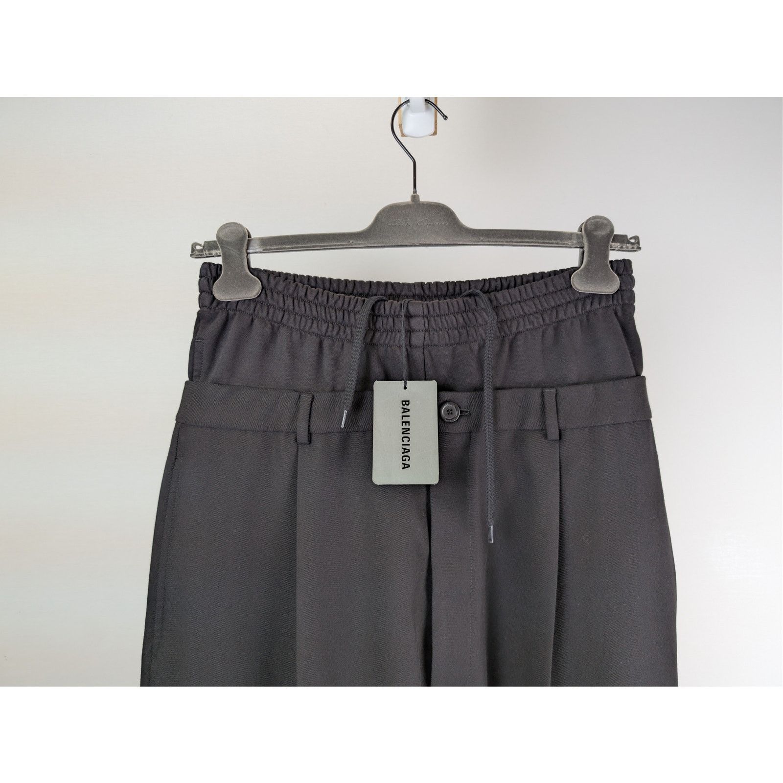 Balenciaga o1rshd1 Dry Wool Twill Hybrid Tailoring Pants in Black Size US 30 / EU 46 - 3 Thumbnail