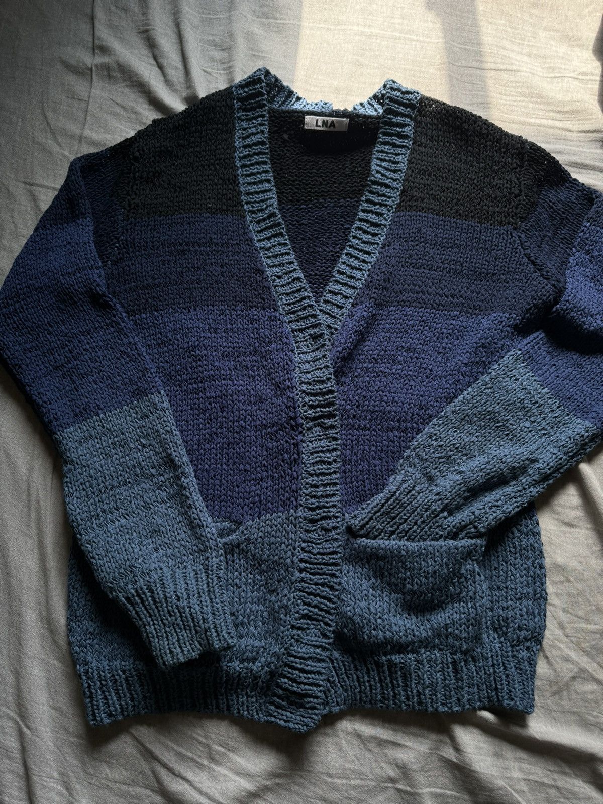 Vintage Blue Knit Gradient Cardigan Size US M / EU 48-50 / 2 - 1 Thumbnail