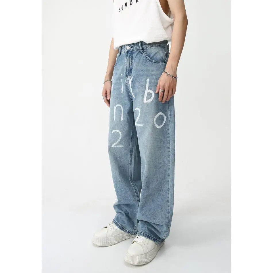 Japanese Brand Retro loose wide leg printed jeans Size US 32 / EU 48 - 3 Thumbnail