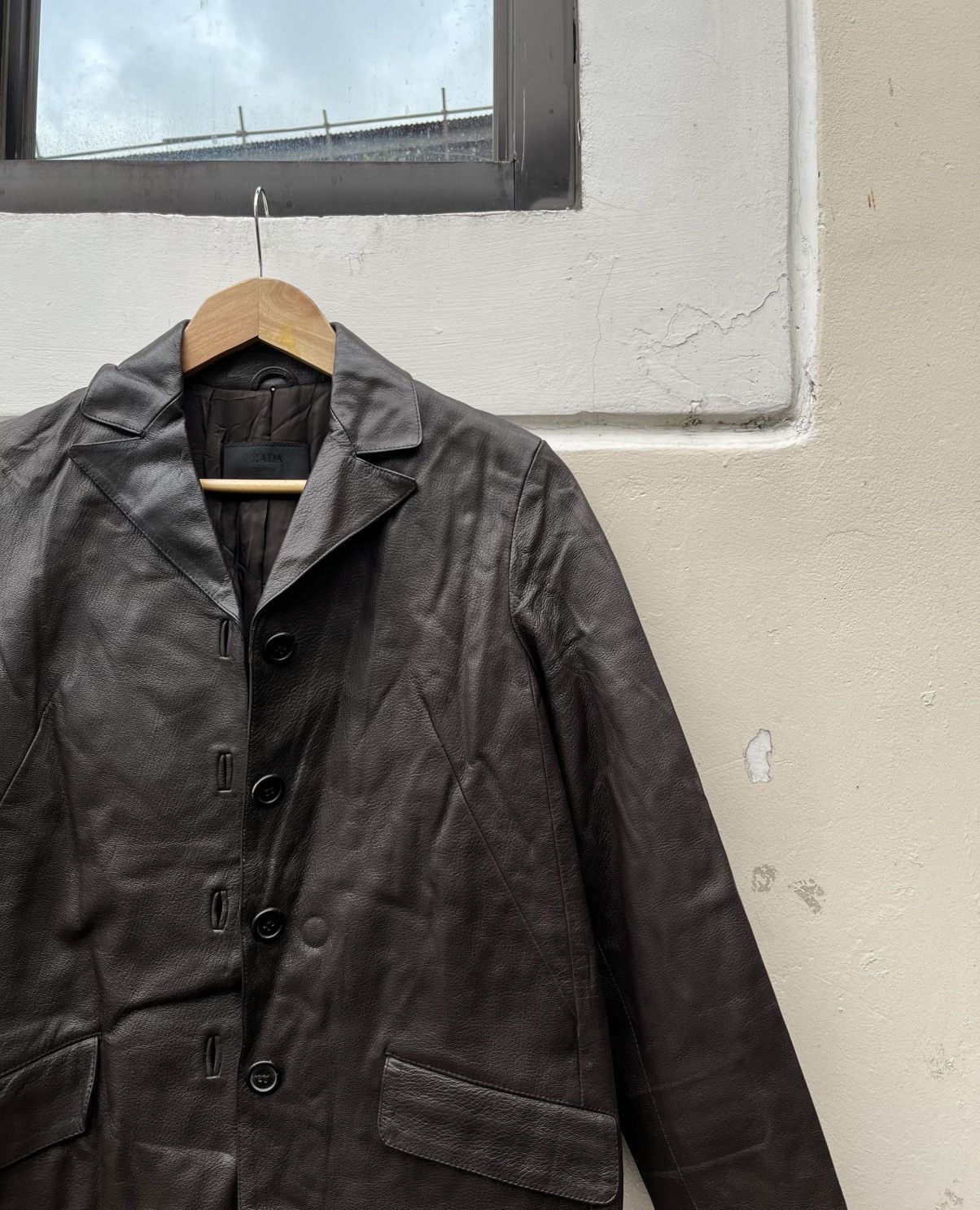 Prada Vintage Prada leather jacket Size S / US 4 / IT 40 - 6 Thumbnail
