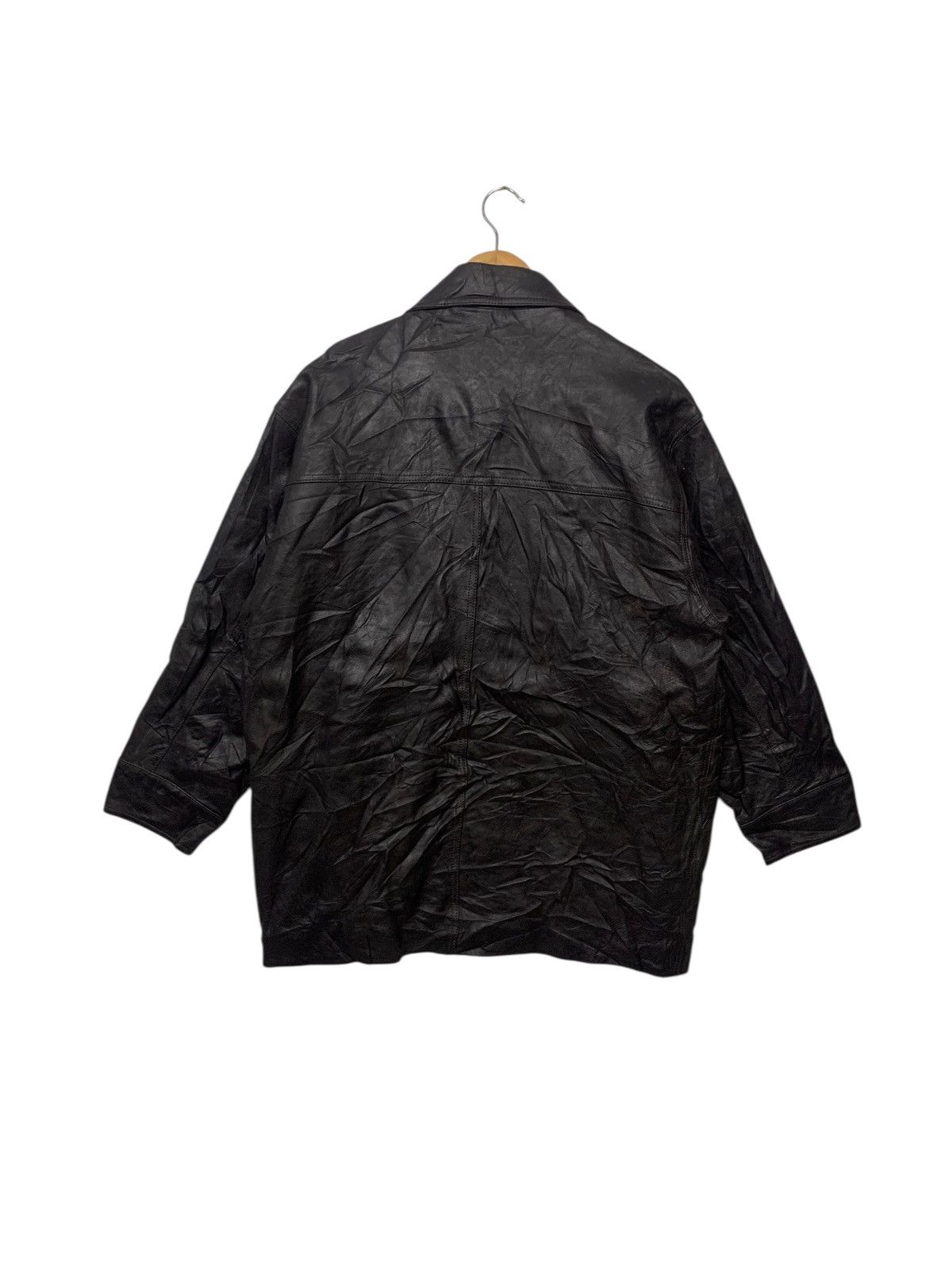 Leather Vintage 90's Dark Brown Shlendid Button Up Leather Jacket Size US S / EU 44-46 / 1 - 3 Thumbnail
