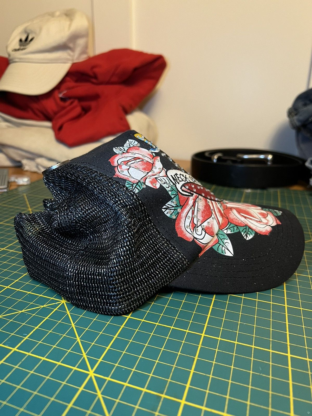 Ed Hardy Vintage Mr Rider studded rhinestone y2k style trucker hat Size ONE SIZE - 11 Thumbnail