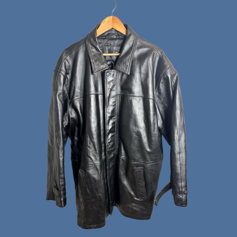 Vintage Knightsbridge Men's Leather Jacket Quilted Interior XL Black Biker Jacket, Regular Size, Zip Closure, Winter Casual, Riding, 8/10 - Knightsbridge Size US XL / EU 56 / 4 - 1 Thumbnail