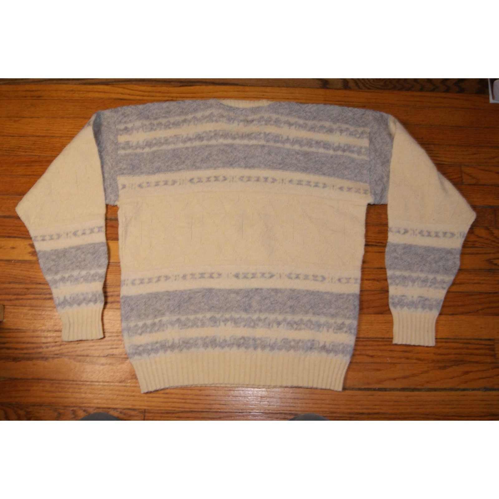 Robert Bruce VTG 80s Robert Bruce Mens Large Wool Knit Sweater Fair Isle Size US L / EU 52-54 / 3 - 4 Thumbnail