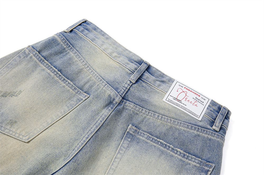 Jean Men's gradient distressed loose punk washed ripped jeans Size US 32 / EU 48 - 4 Thumbnail