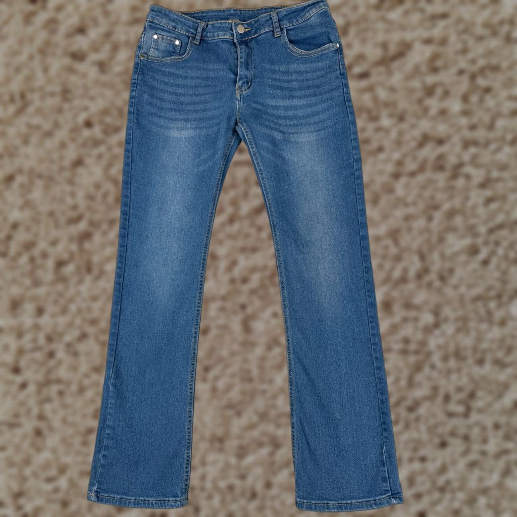 Denime VINTAGE Jeans Women 30 Blue Denim Bootcut Embroidered Floral Mid Rise Cotton 30x30 Size 30" / US 8 / IT 44 - 1 Thumbnail