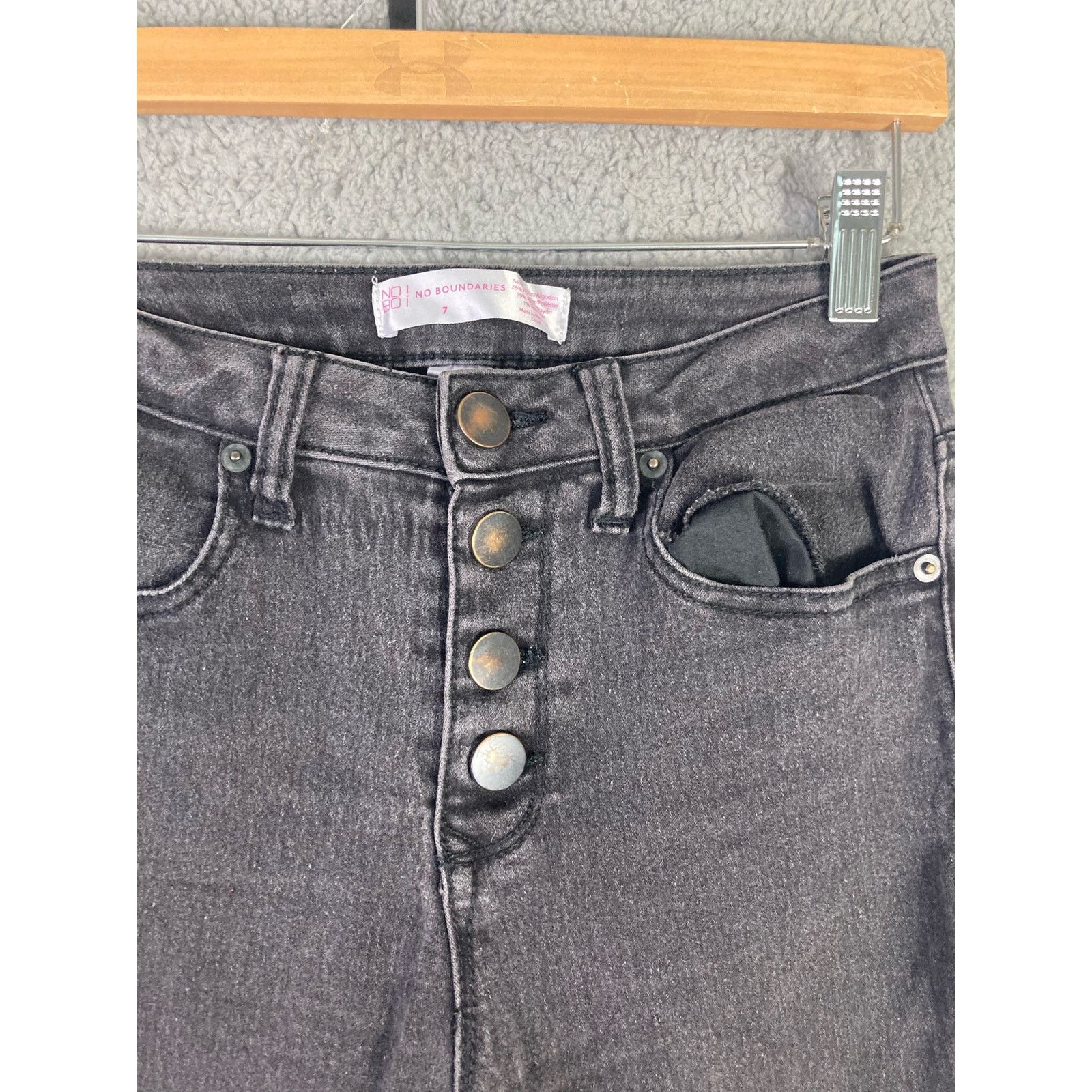 Other No Boundaries Juniors Black Skinny Ankle Mid Rise Jeans Sz 7 Size 27" / US 4 / IT 40 - 7 Thumbnail