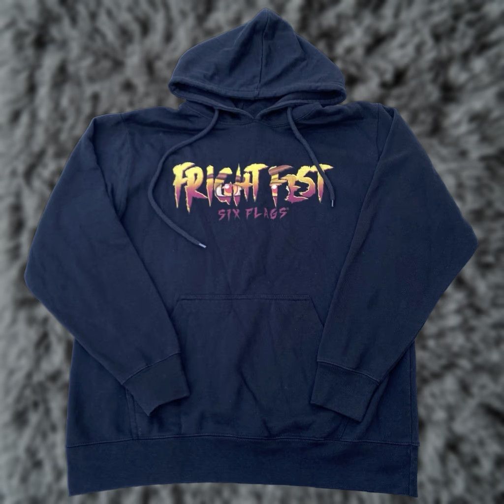 Vintage Six Flags Fright Fest Black Hoodie Mens L Ventriloquist Dummy Slasher Size US L / EU 52-54 / 3 - 1 Thumbnail