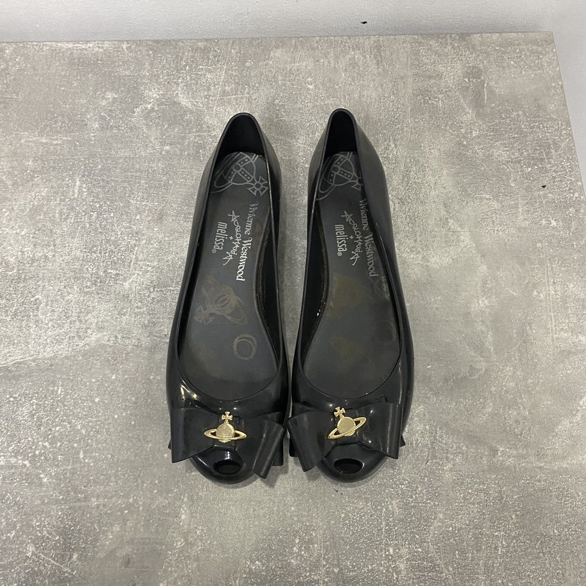 Melissa × Vivienne Westwood Vivienne Westwood × Melissa Anglomania Black Ballet Flats 38 Size US 10 / IT 40 - 3 Thumbnail