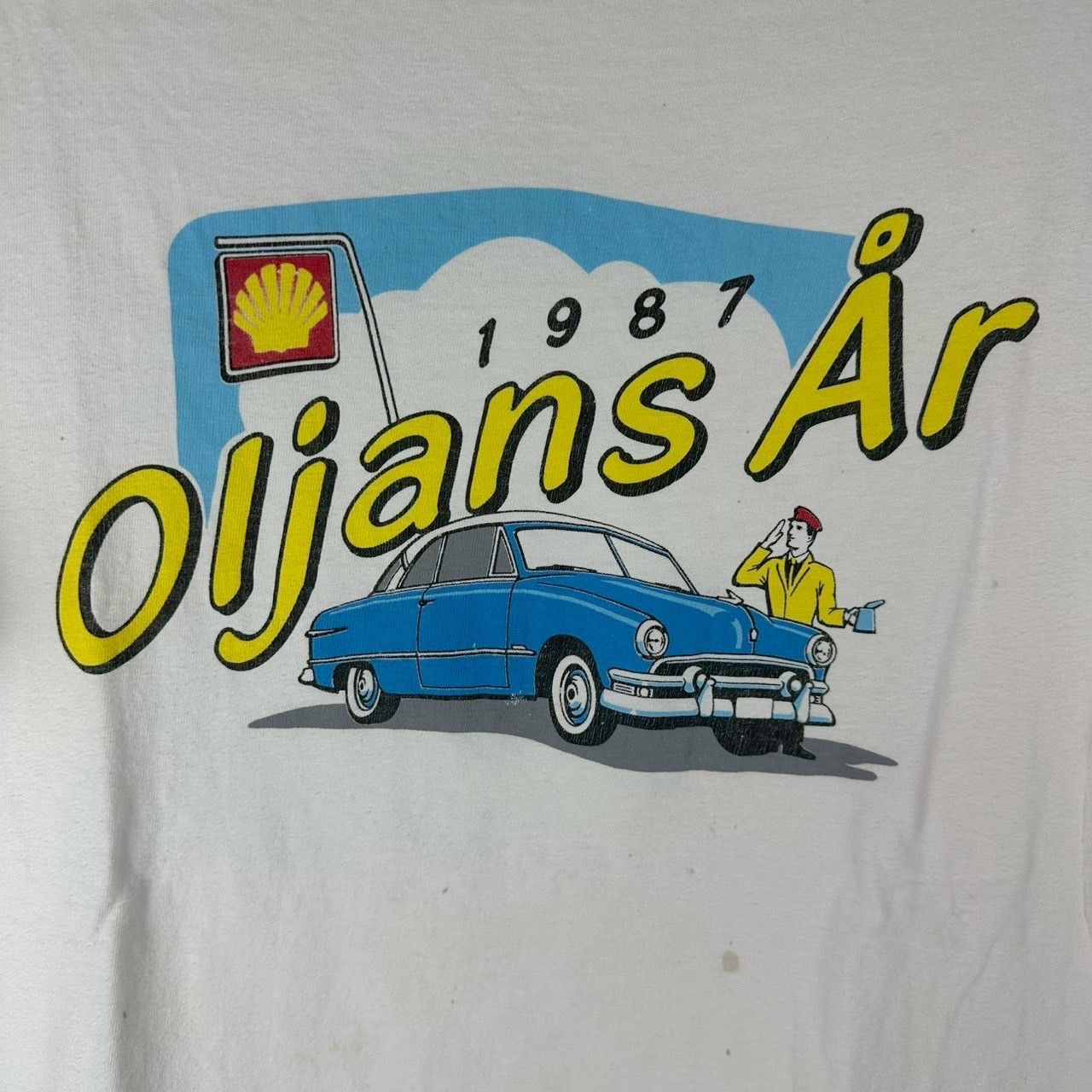 Vintage ​​Vintage 1987 Oljans Ar Shell Artwork T-shirt Size US XL / EU 56 / 4 - 2 Thumbnail