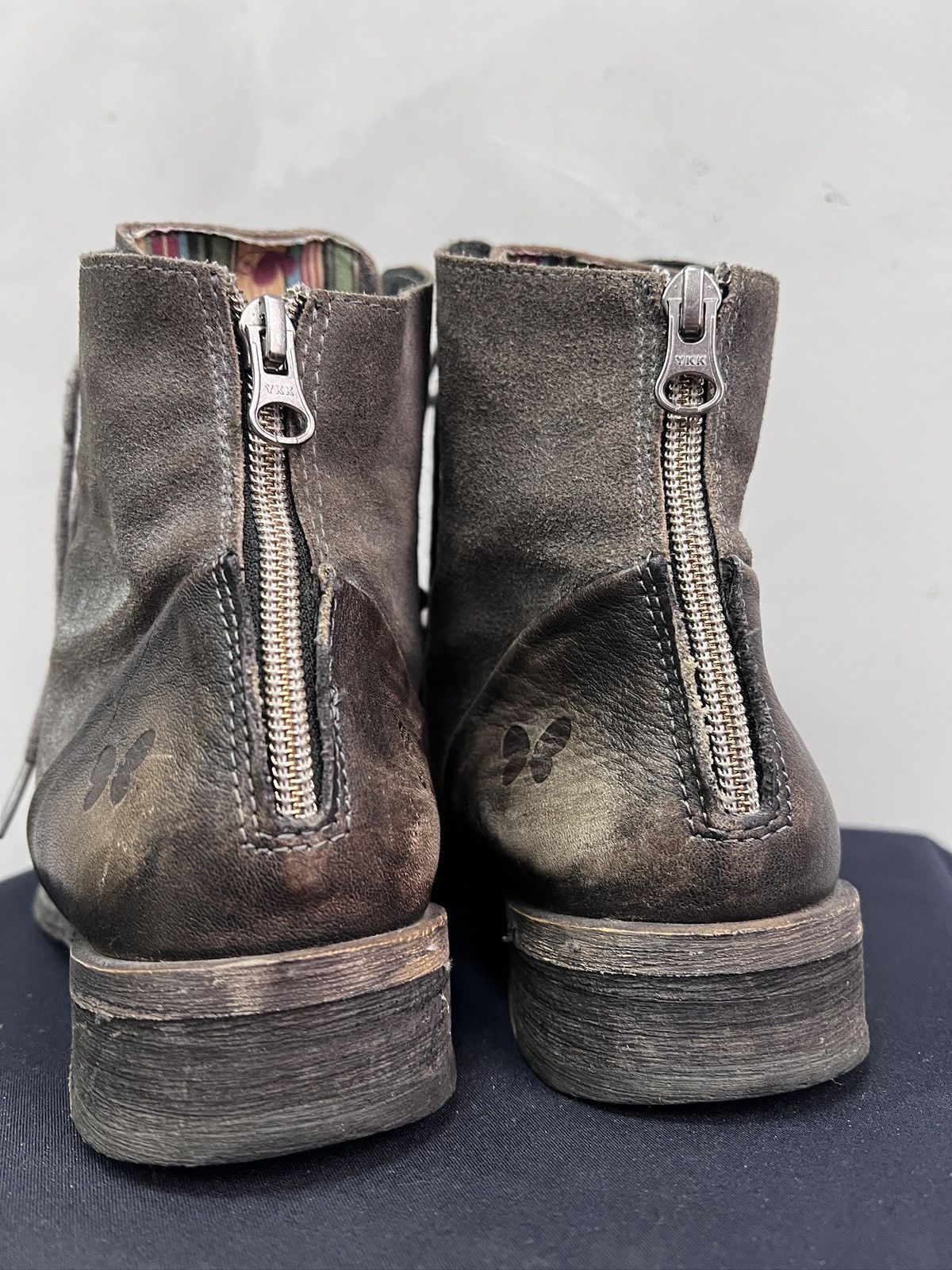 Hedi Slimane Ankle combat suede boots front zip guidi style 90s Size US 7.5 / EU 40-41 - 10 Thumbnail