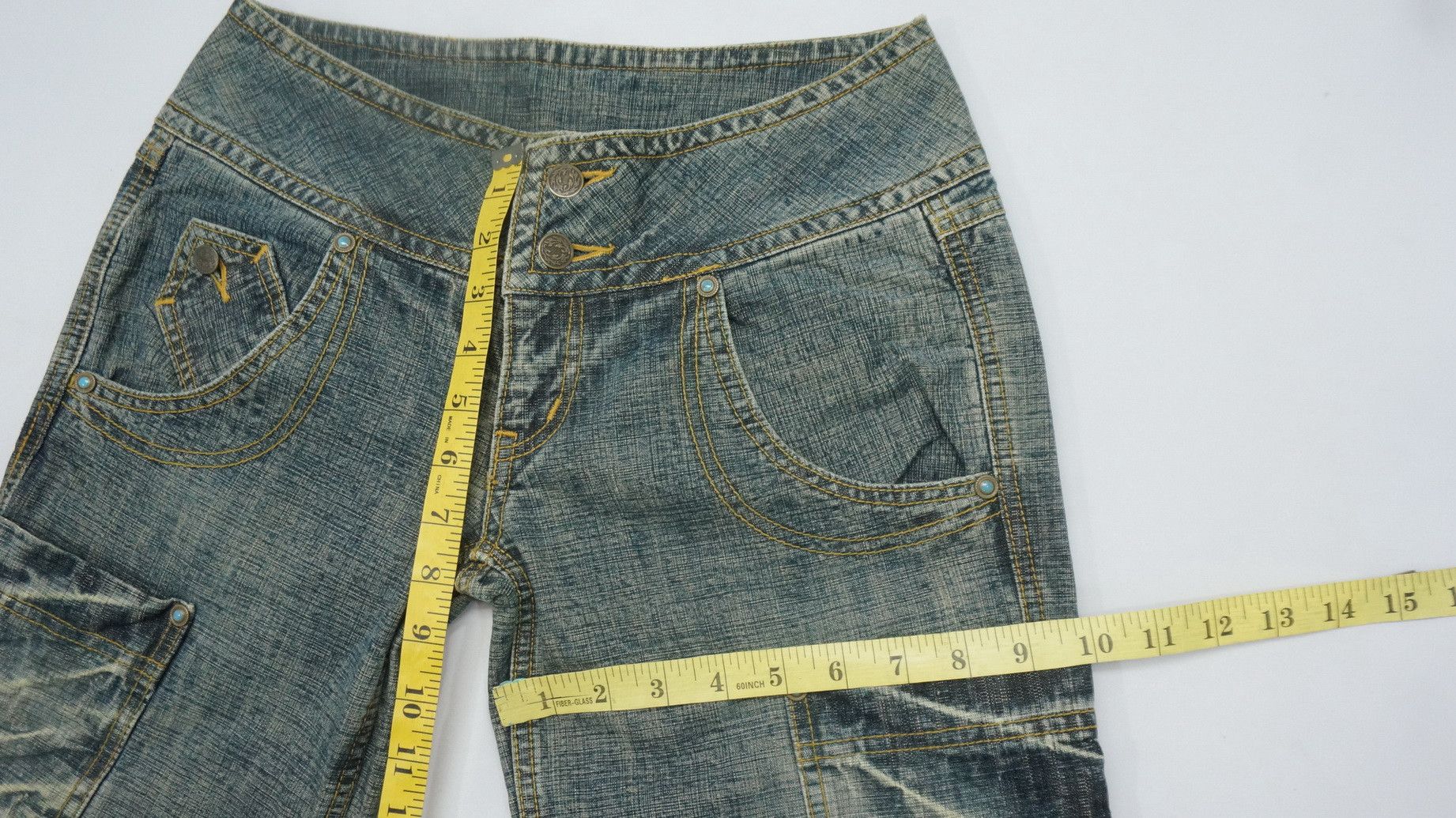 Japanese Brand Japan Wide Leg Multi Pocket Womens Jeans Size 27" / US 4 / IT 40 - 8 Thumbnail