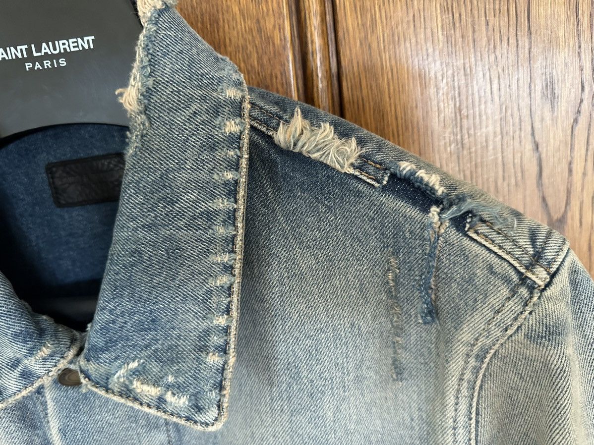 Saint Laurent Paris $1090 Saint Laurent destroyed distressed denim jacket BNWT L Size US L / EU 52-54 / 3 - 19 Thumbnail