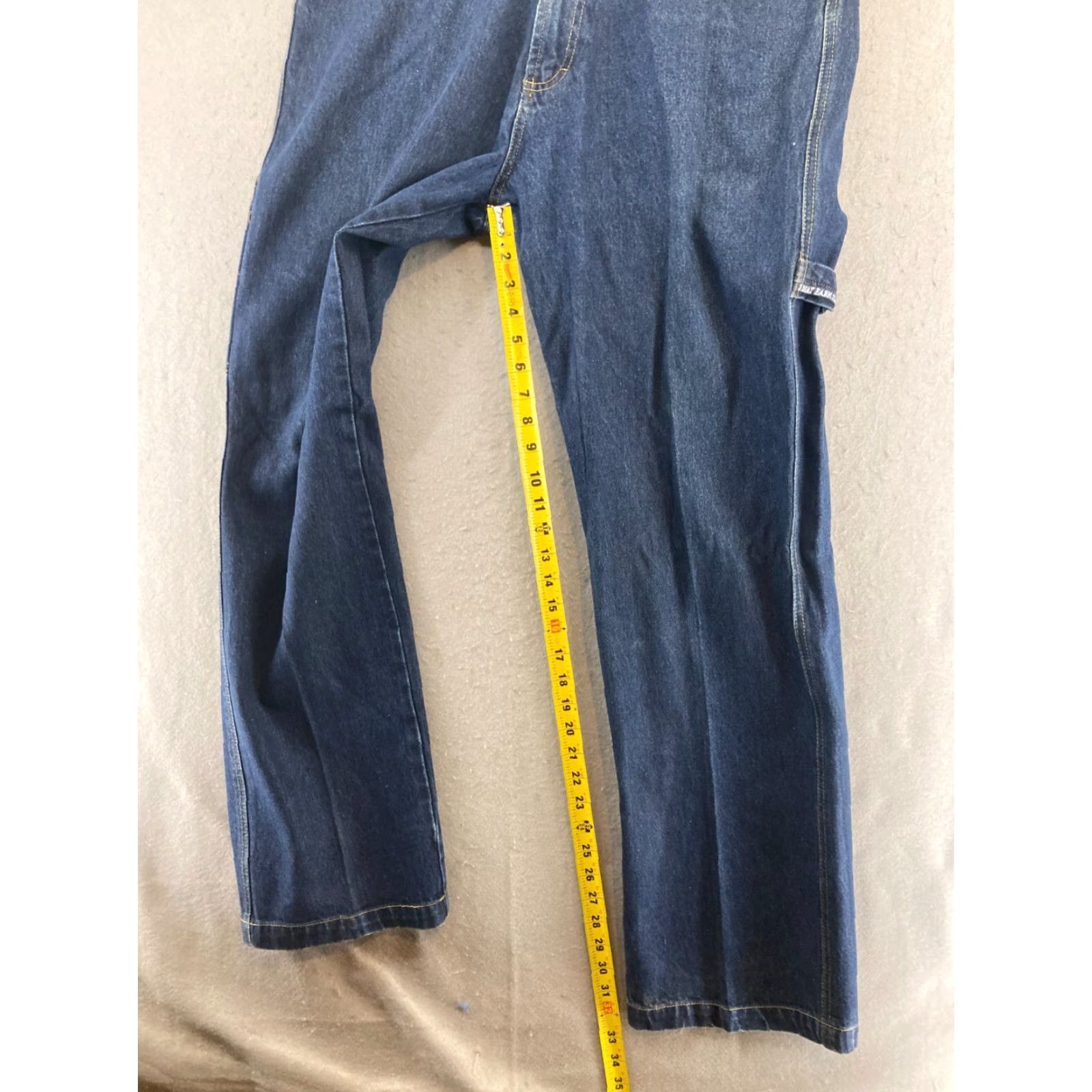 Phat Farm VINTAGE Phat Farm Carpenter Pants Mens 36x34 Denim Blue 90s Washed Straight Leg Mens Regular 90s Theme Baggy Casual Pants Size US 36 / EU 52 - 3 Thumbnail