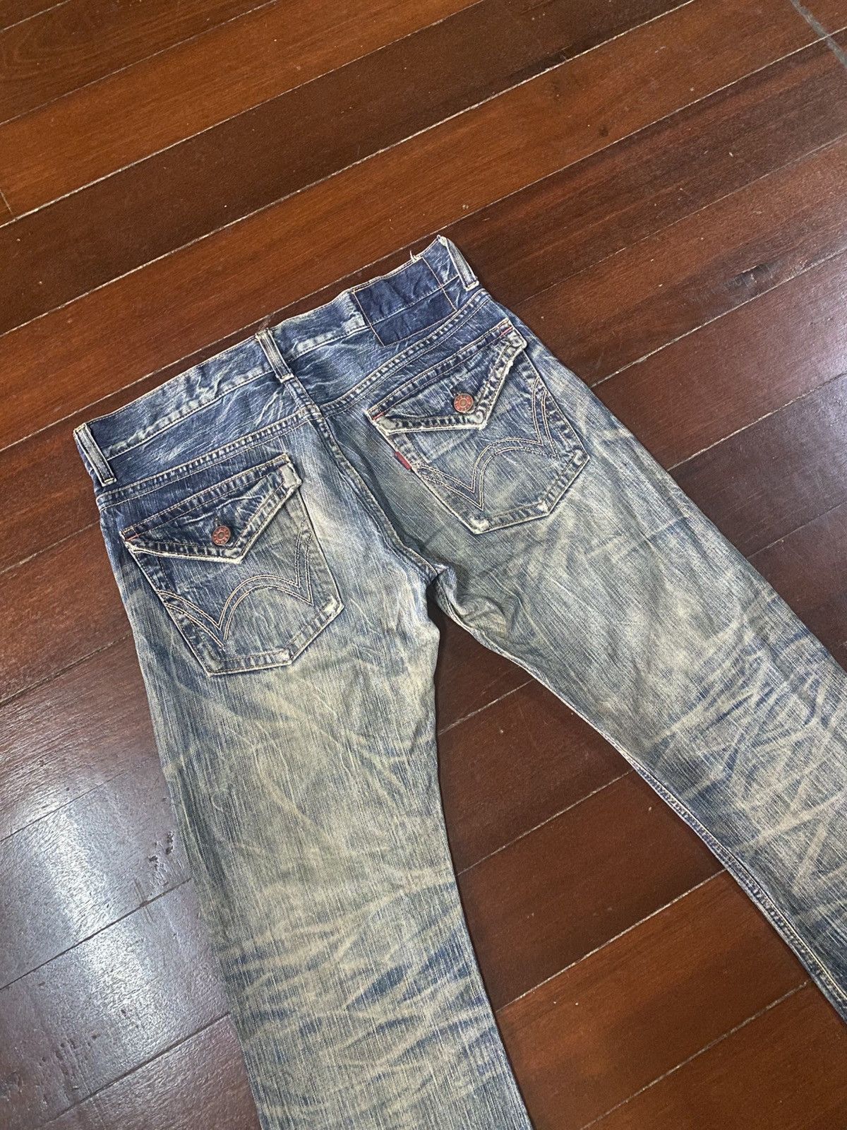 Edwin VERY RARE! EDWIN 503 FLARE mud wash stone wash distressed Size US 36 / EU 52 - 11 Thumbnail