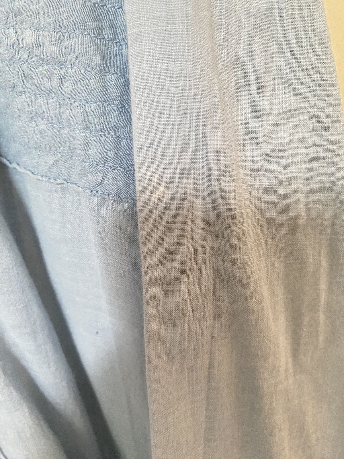 Issey Miyake Plantation Light Blue Pintuck Mandarin Collar Shirt Size ONE SIZE - 11 Thumbnail