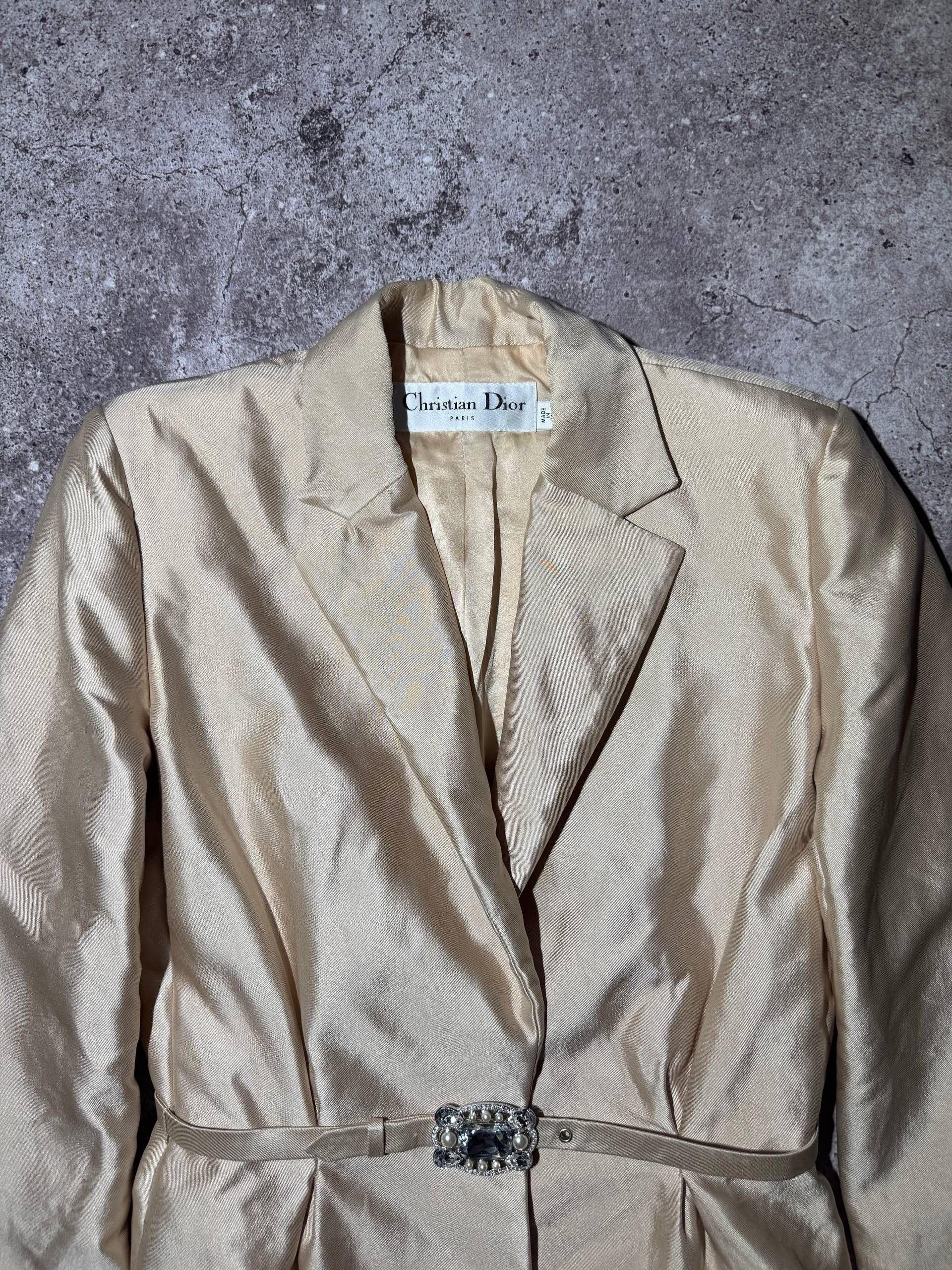 Dior Christian Dior Vintage Women’s Beige Blazer Made in Italy Size M / US 6-8 / IT 42-44 - 2 Thumbnail