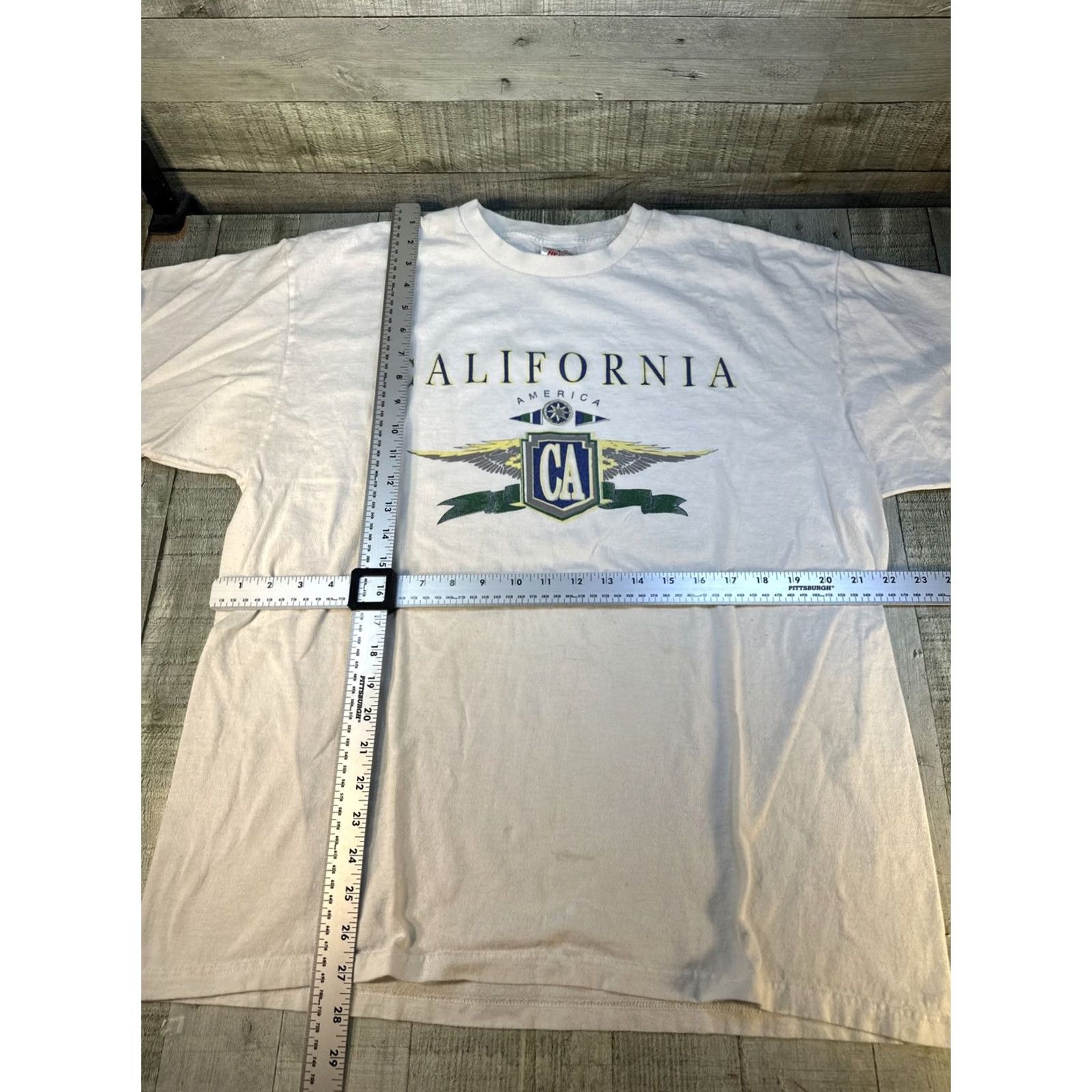Fruit Of The Loom VINTAGE California Wings Graphic Tee Fruit of the Loom Heavy Cotton XL White Shirt Mens Size US XL / EU 56 / 4 - 3 Thumbnail