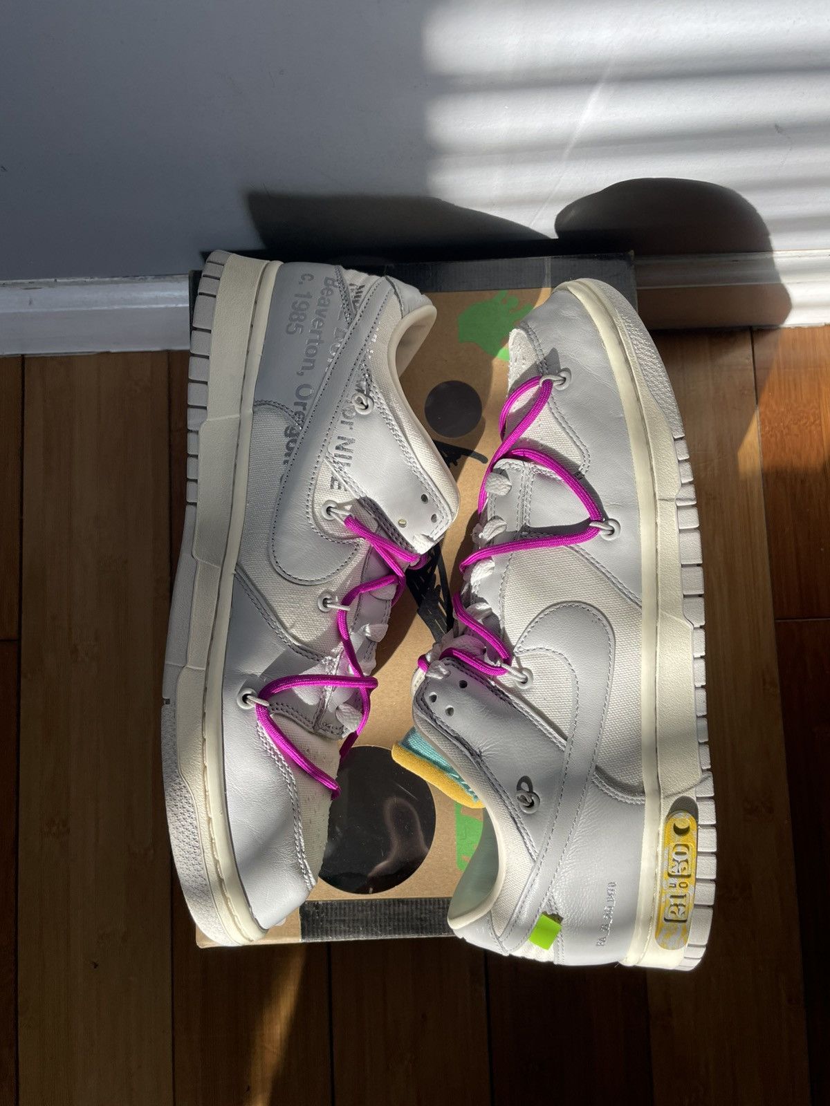 Nike × Off-White Nike Dunk Off White Lot 21 Of 50 Size US 10.5 / EU 43-44 - 5 Thumbnail