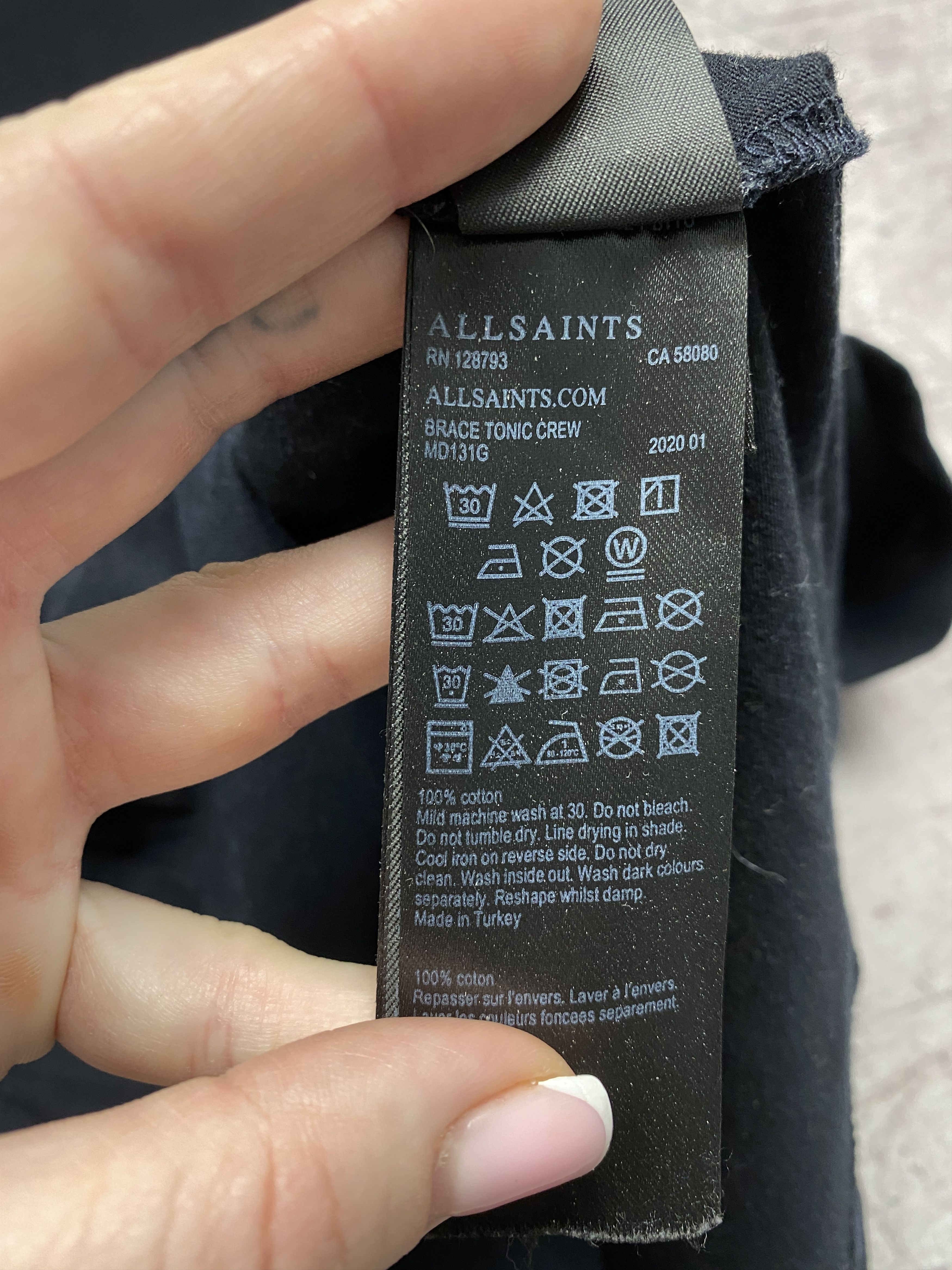 Allsaints × Vintage Allsaint Vintage Mens Brace Tonic Crew Neck T-Shirt Size US S / EU 44-46 / 1 - 4 Thumbnail