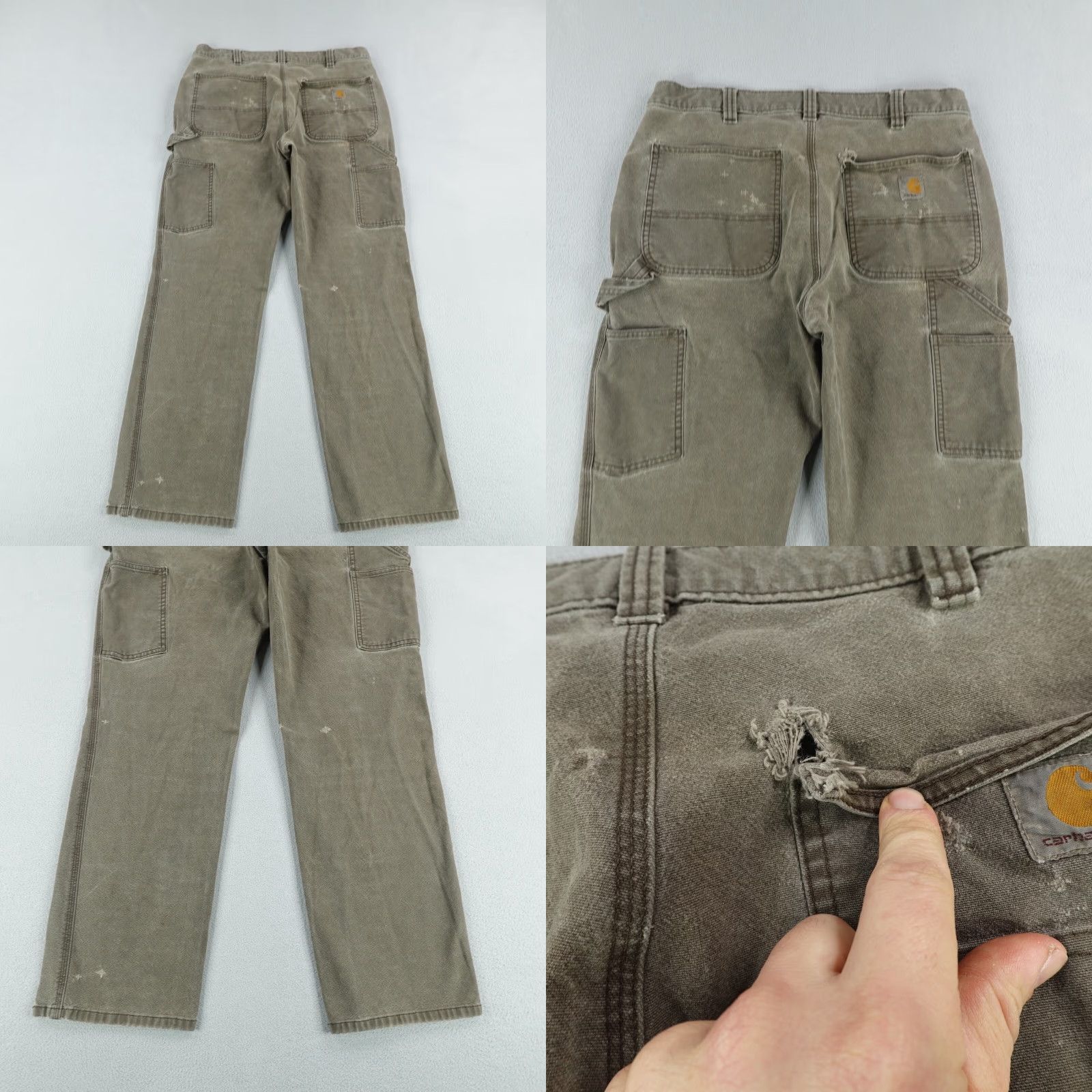 Carhartt VINTAGE Carhartt Pants Mens 35x32 Brown Canvas Relaxed Fit Workwear Utility Carpenter 30 Inseam Men Size US 33 - 8 Thumbnail