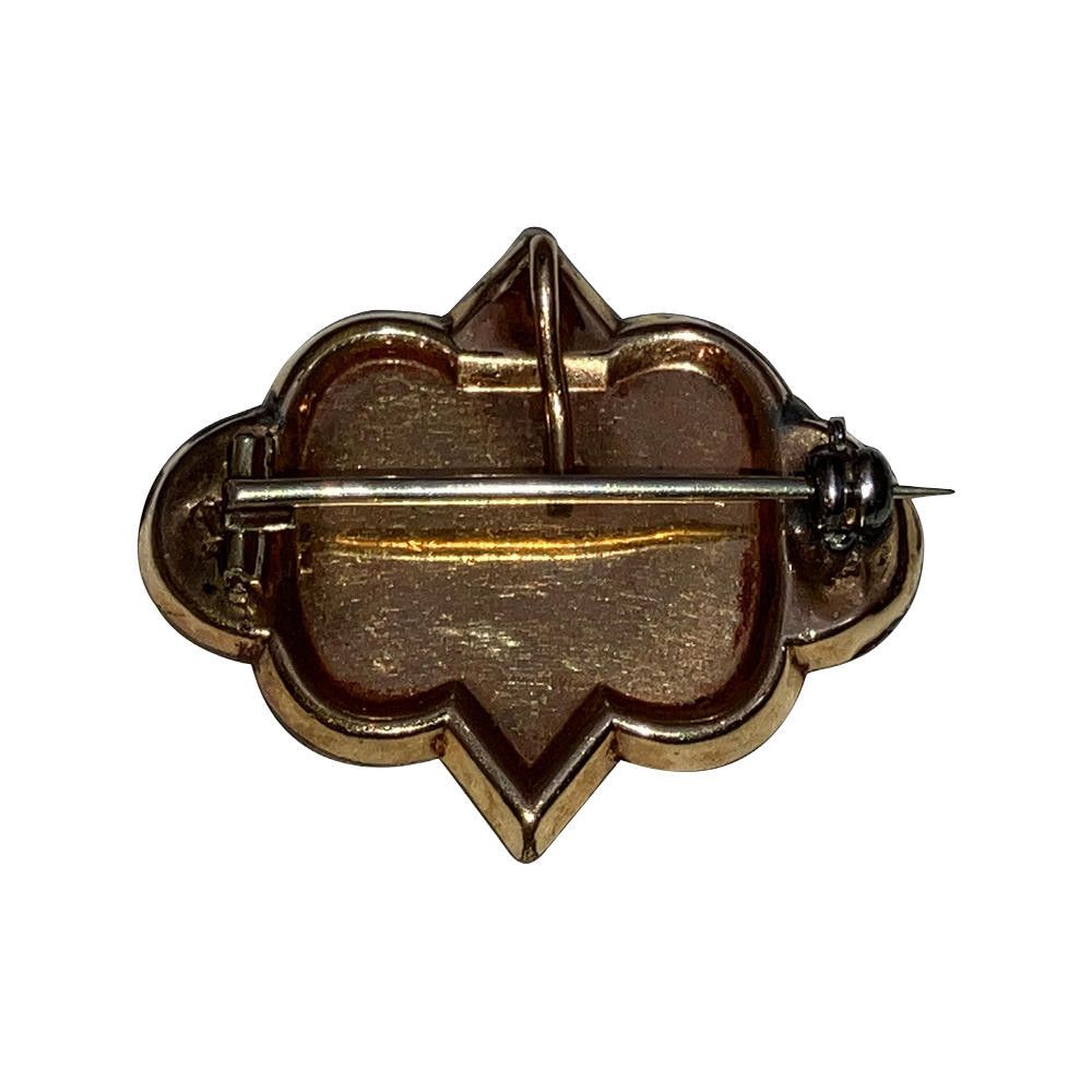 Designer 14 kt Gold French Victorian Black Enamel Pin Pendant Size ONE SIZE - 3 Thumbnail